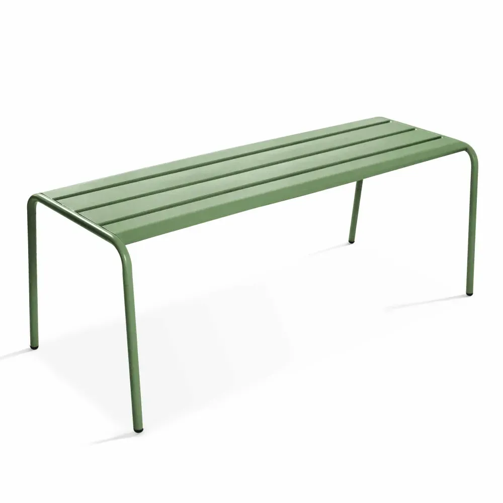 Banc de jardin en acier vert cactus