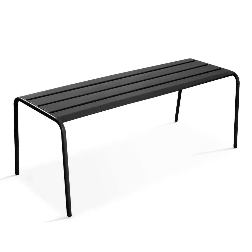 Banc de jardin en acier anthracite