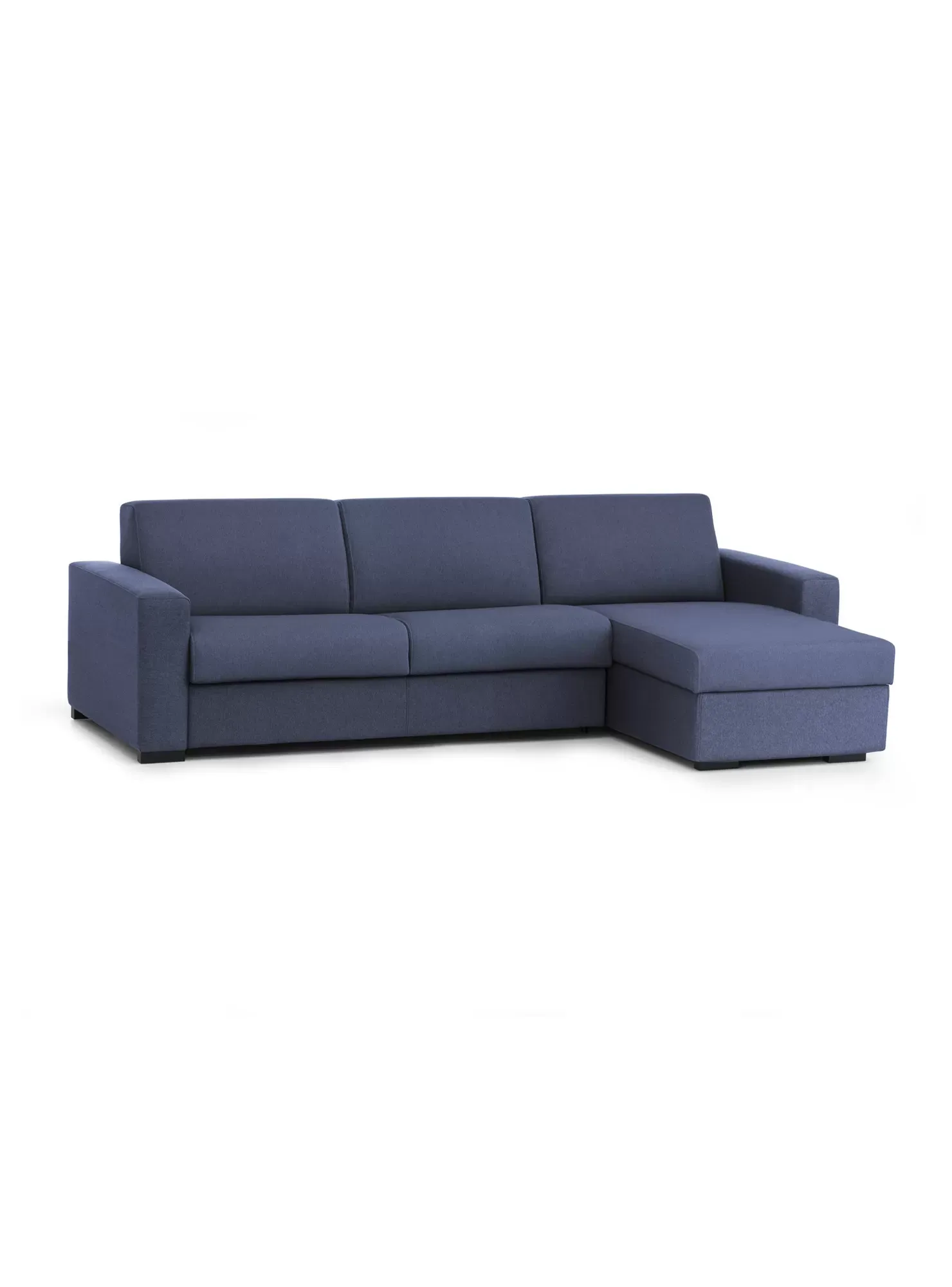 Canapé d'angle convertible en tissu bleu 260x95 cm