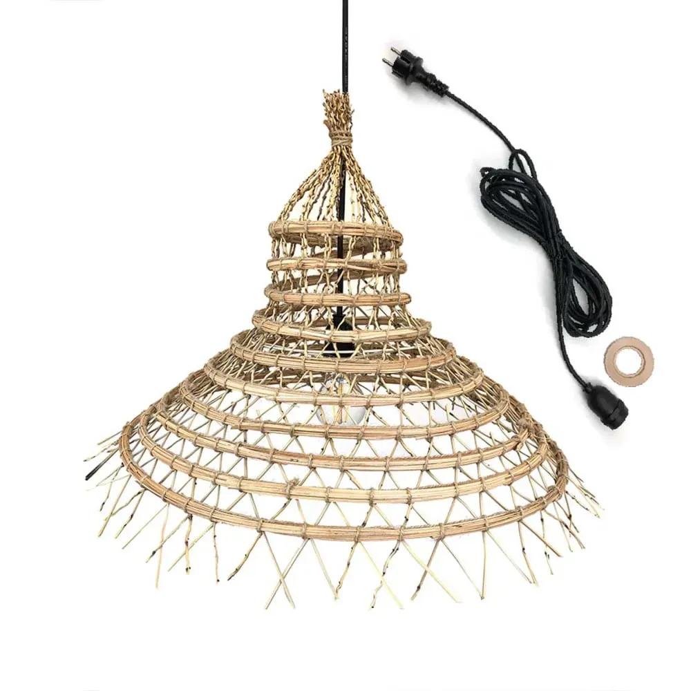 Suspension d'extérieur avec cable Fibre de palmier Beige D60CM