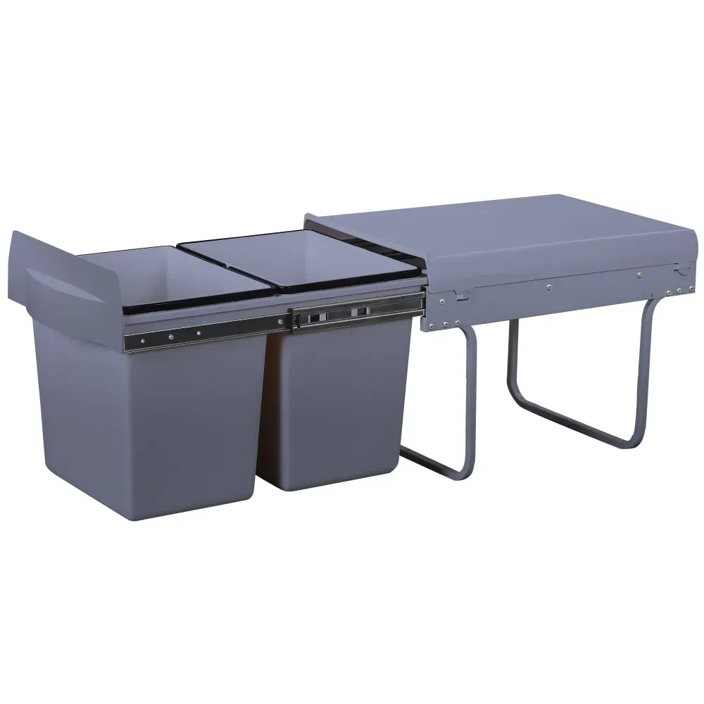 Poubelle encastrée ABS Gris 36L