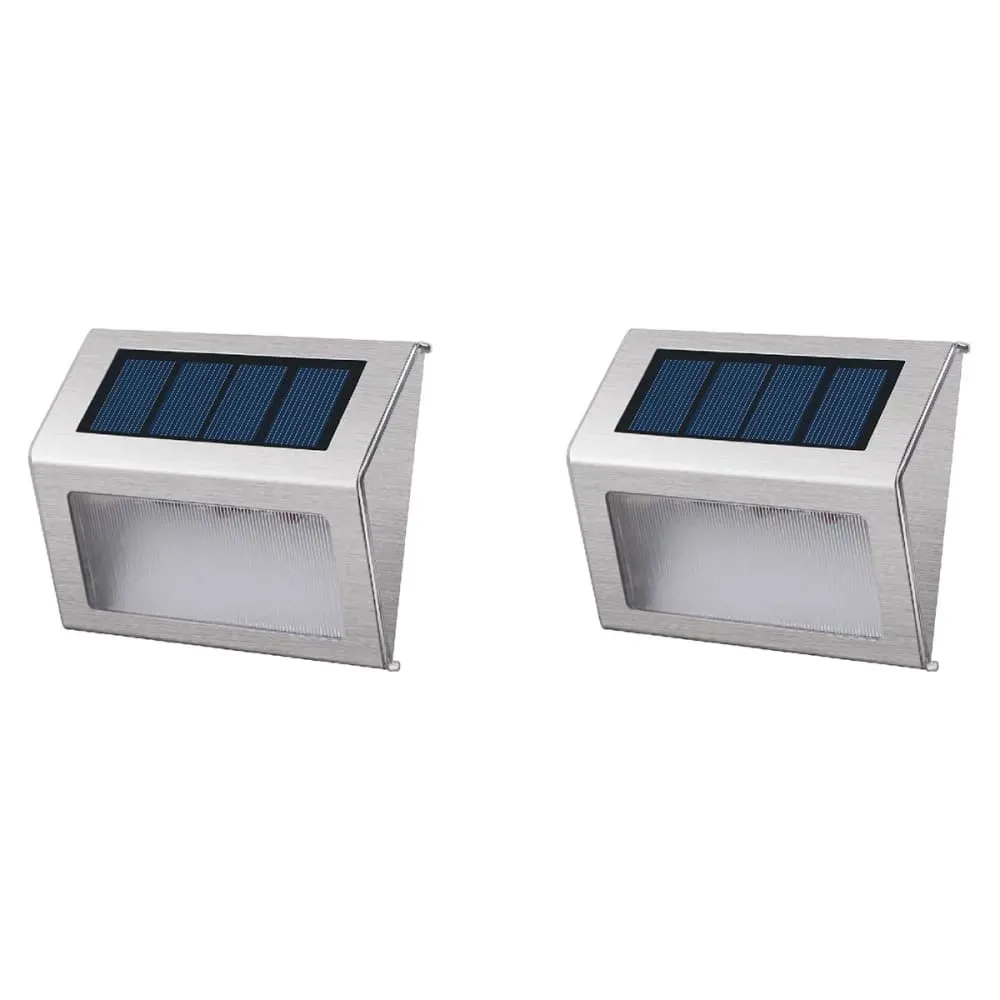 Lot de 2 projecteurs solaires Acier Gris H10CM