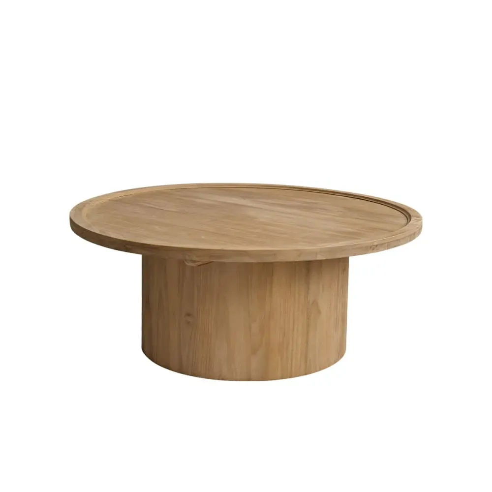 Table basse en teck massif ronde