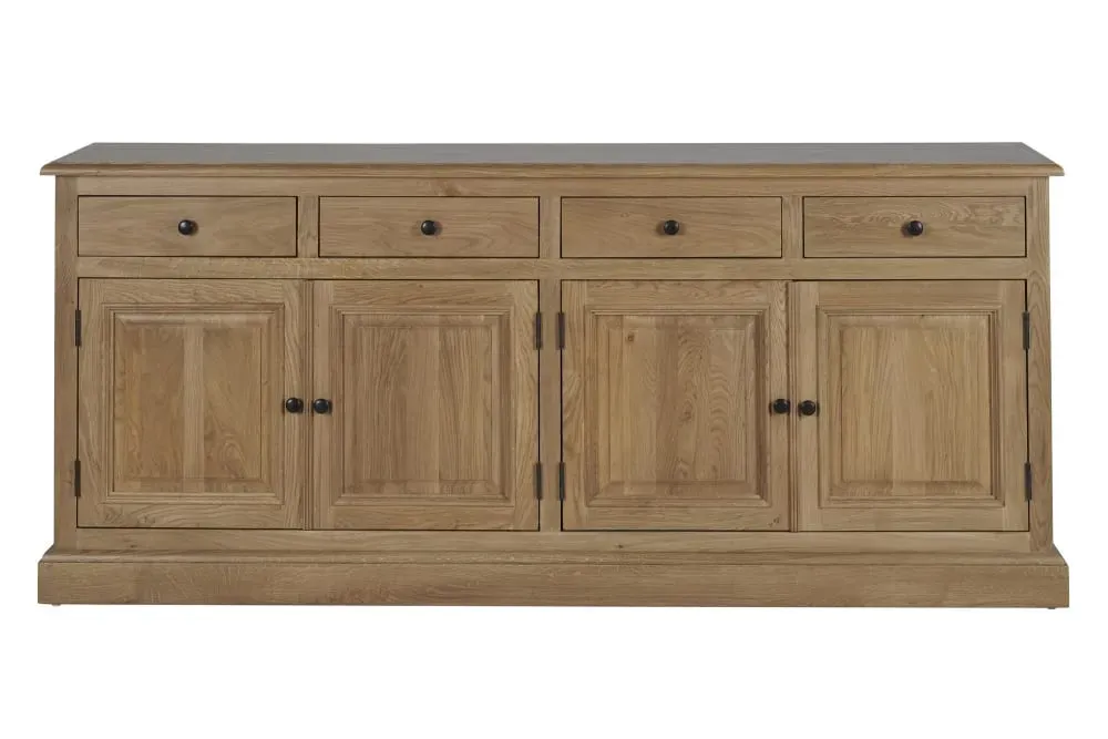 Buffet bas 4 portes 4 tiroirs en chêne massif