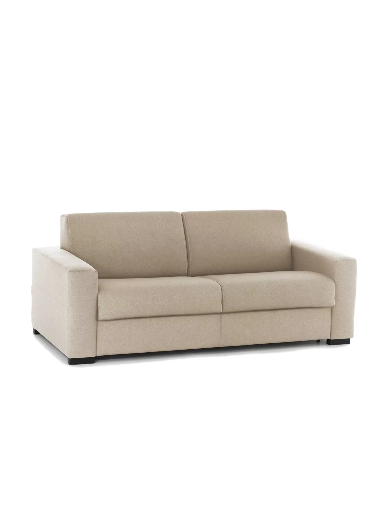 Canapé lit 3 places en tissu beige 220x95 cm