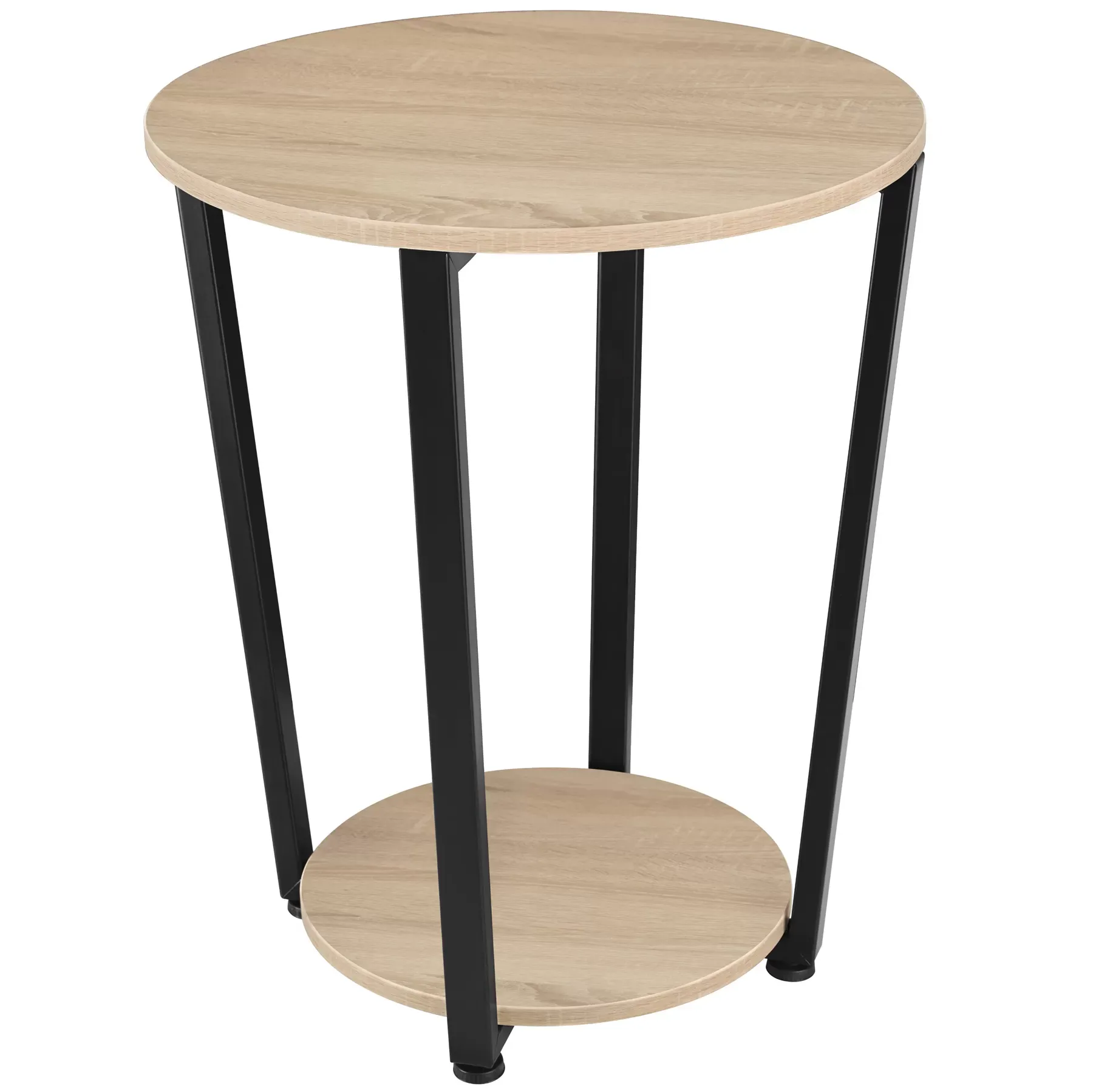 Table d'appoint Style industriel 50 x 62,5 cm bois clair
