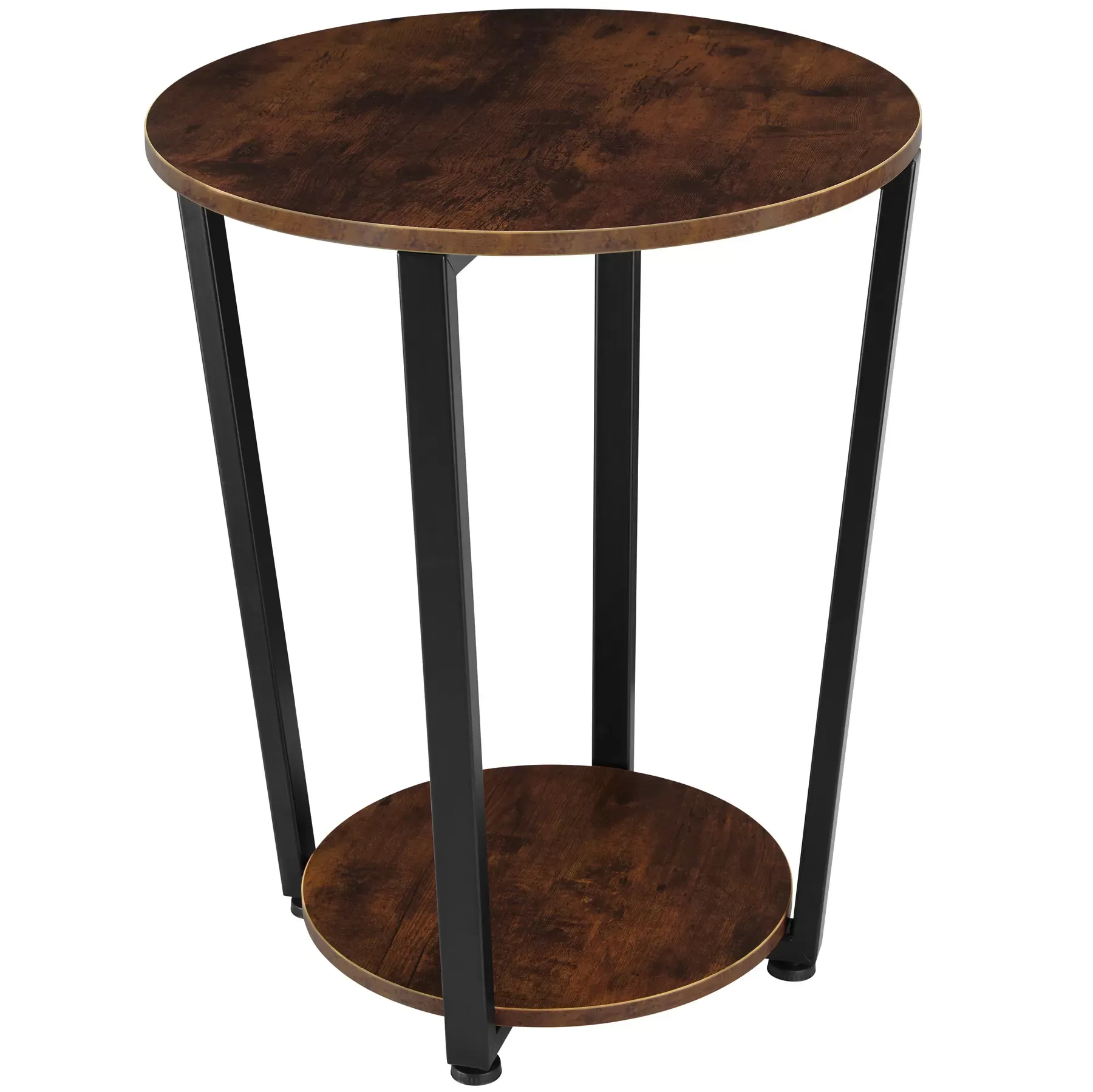 Table d'appoint Style industriel 50 x 62,5 cm bois foncé