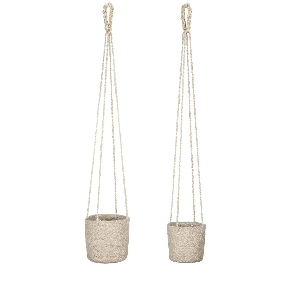 Mica Decorations Atlantic panier suspendre creme set de 2 - h16xd16cm