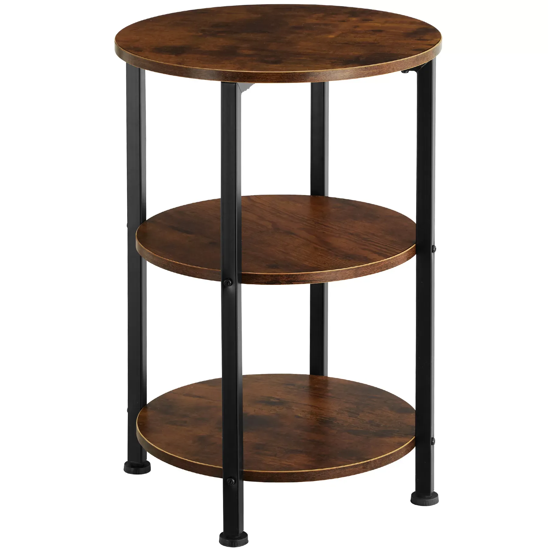 Table d'appoint Style industriel 40 x 61 cm bois foncé