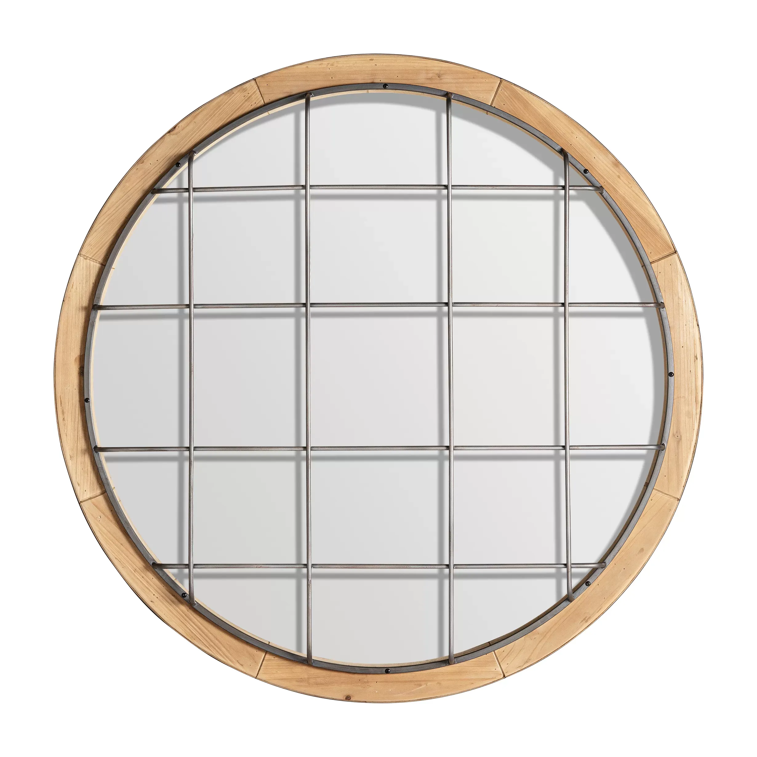 Miroir en bois de sapin marron 105x10x105 cm