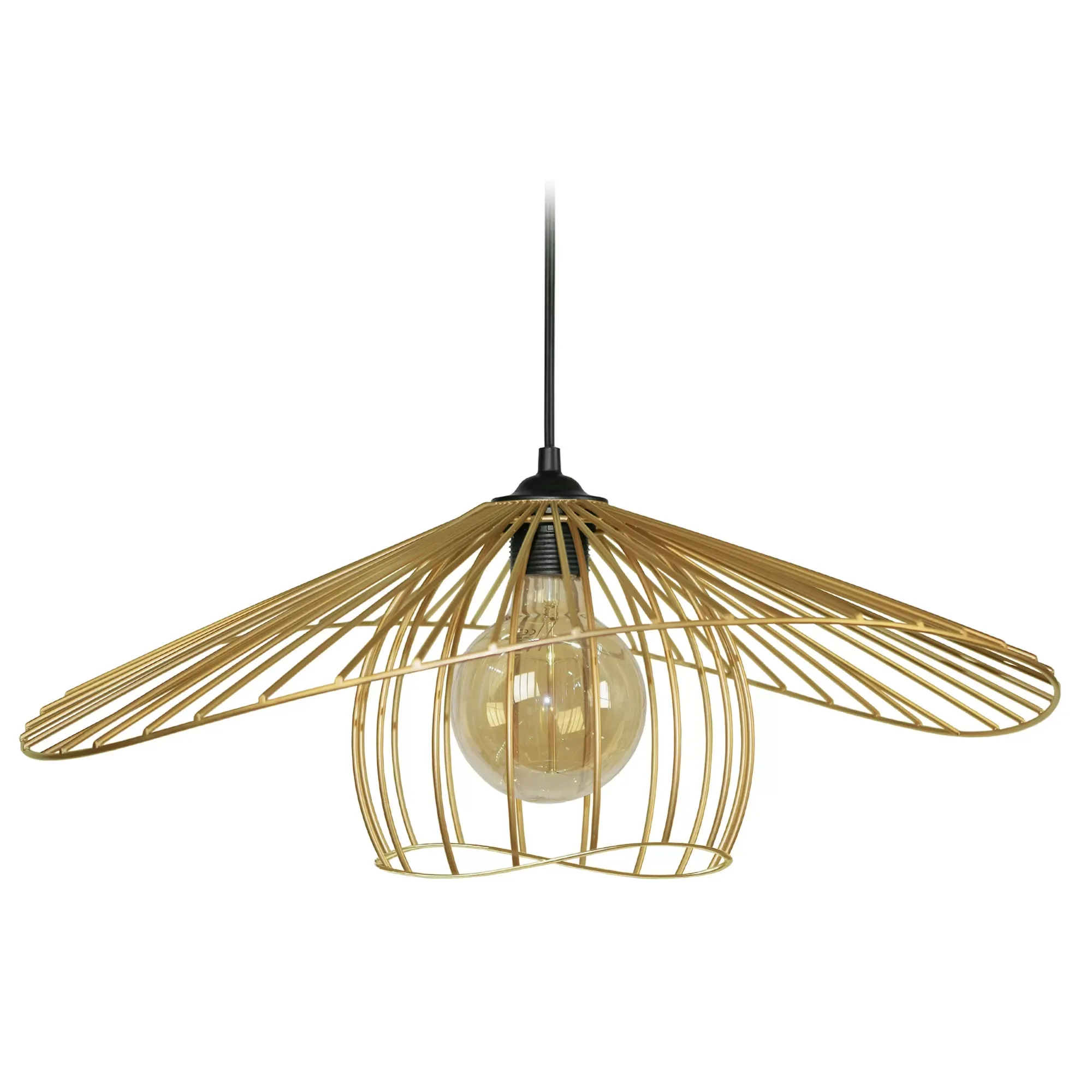 Suspension  métal,Doré , H80xD45xP 50cm