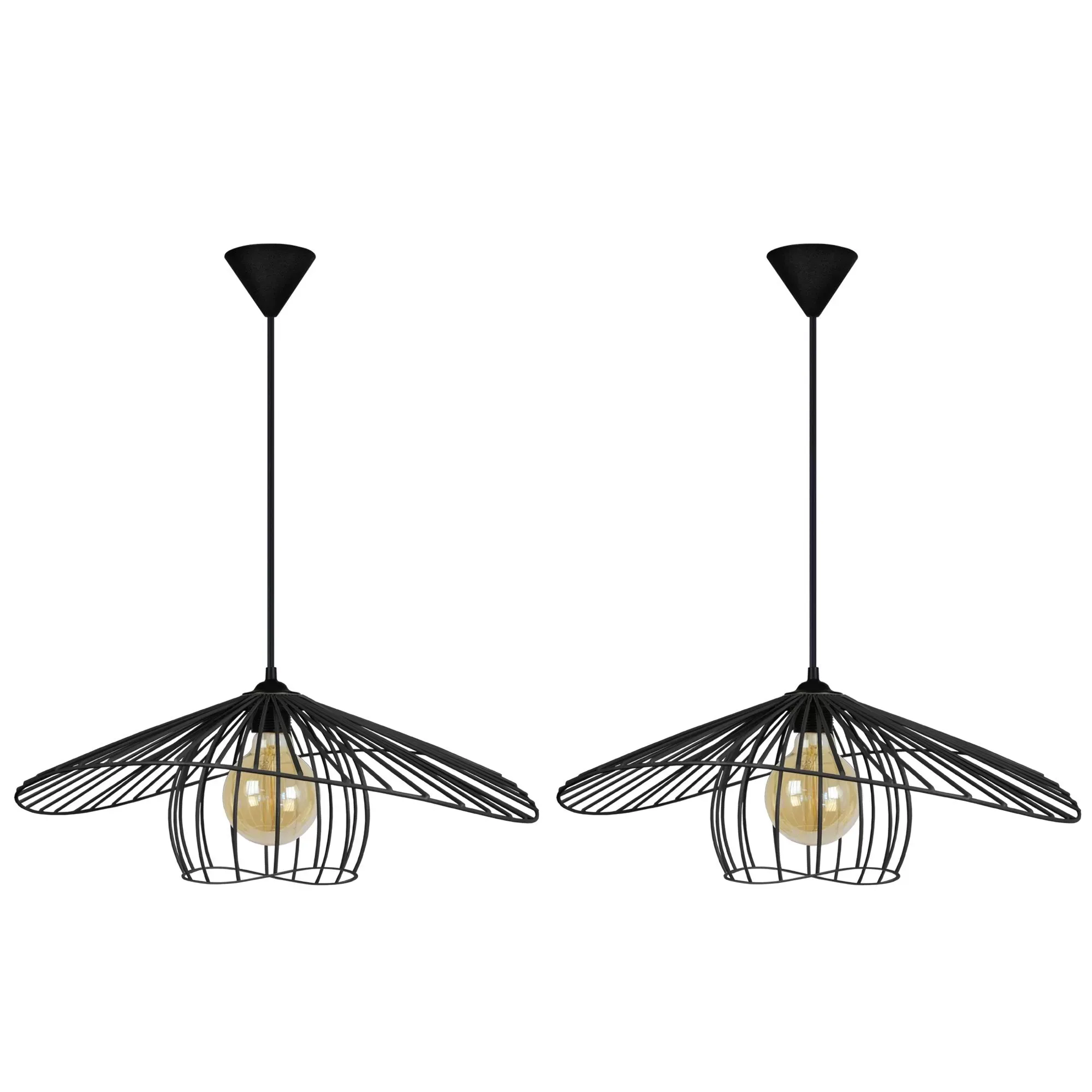 Suspension  métal,Noir , H 80xD45xP50cm