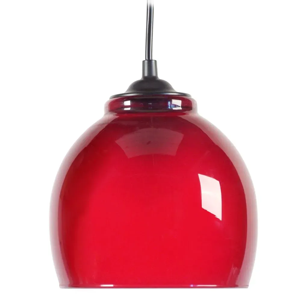 Suspension  verre,Rouge ,H70xD 14,5xP14,5cm