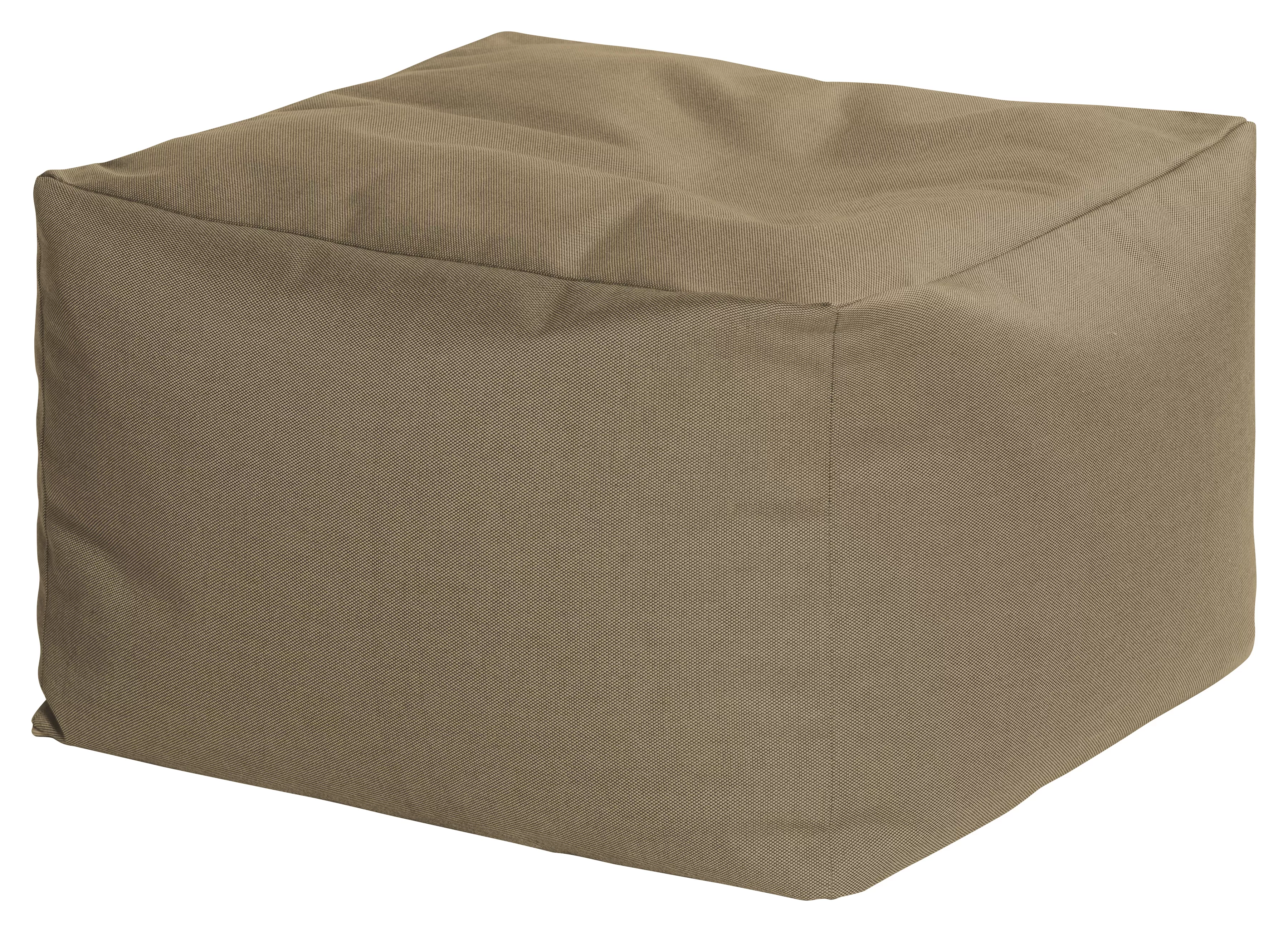 Pouf carré extérieur super qualité dralon déhoussable brun 80x80x45cm