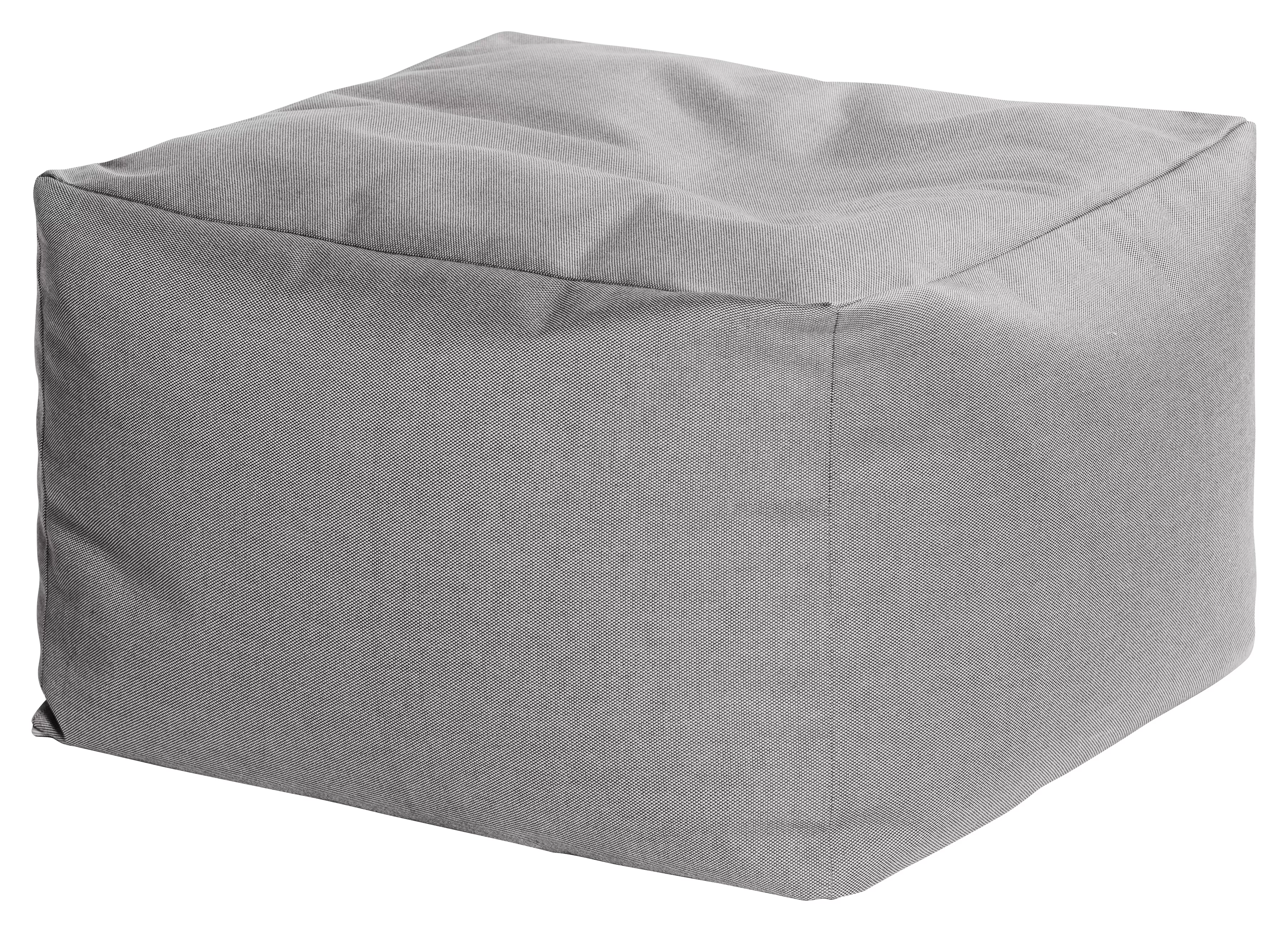 Pouf carré extérieur super qualité dralon déhoussable gris 80x80x45cm