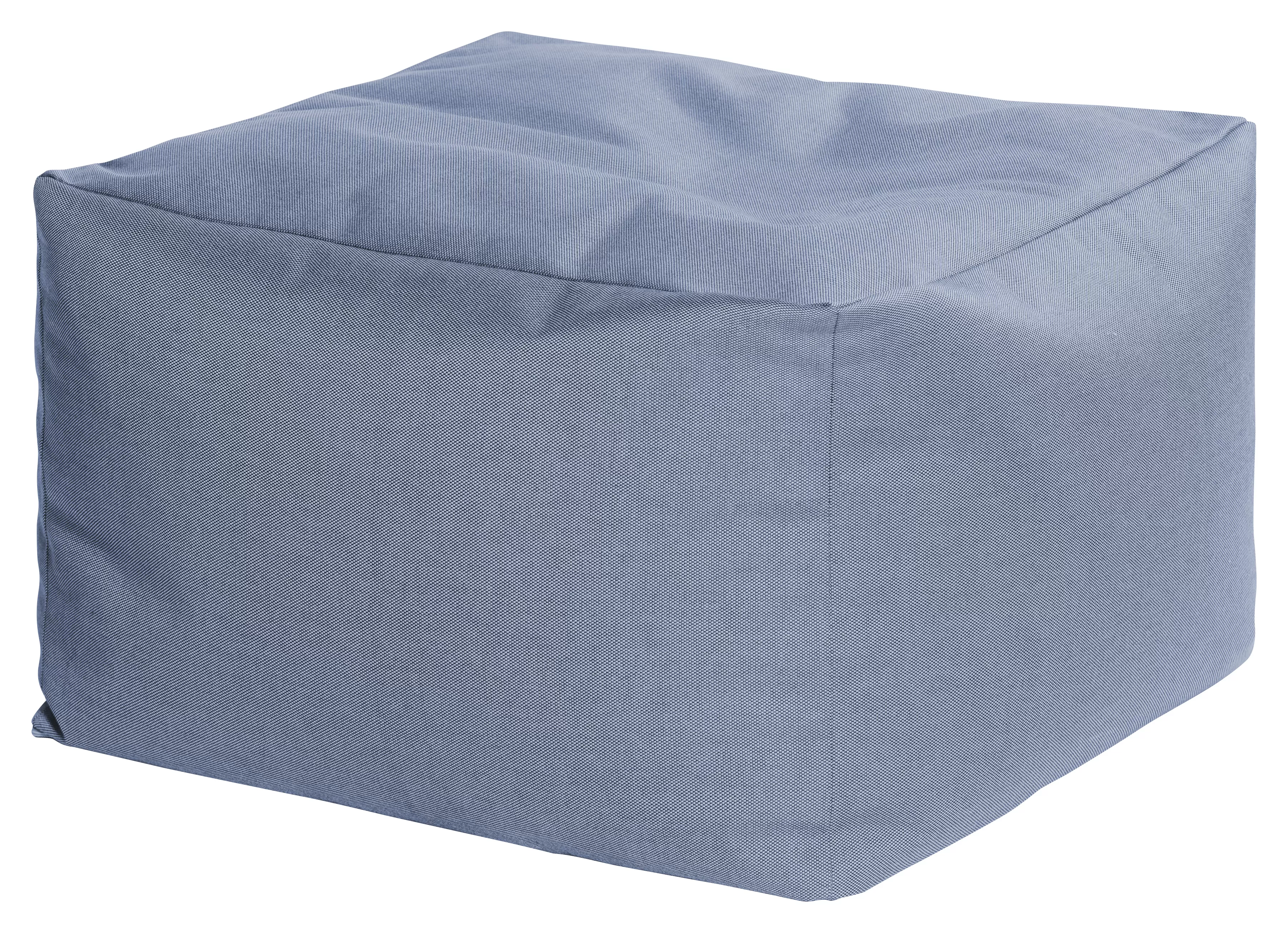 Pouf carré extérieur super qualité dralon déhoussable bleu 80x80x45cm