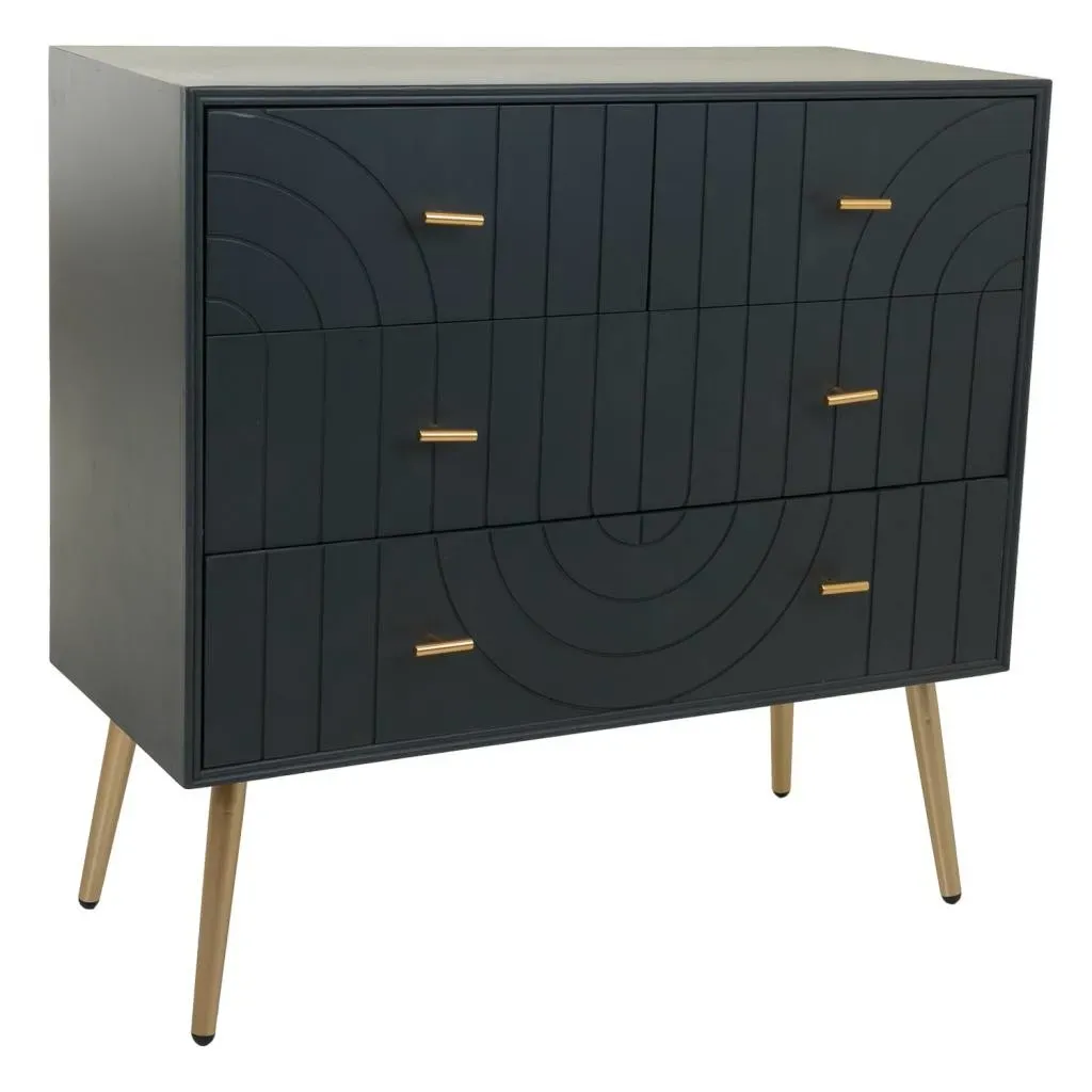 Commode en métal noir 80x37x78h