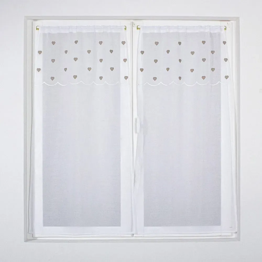 Paire vitrages beige 60x160cm