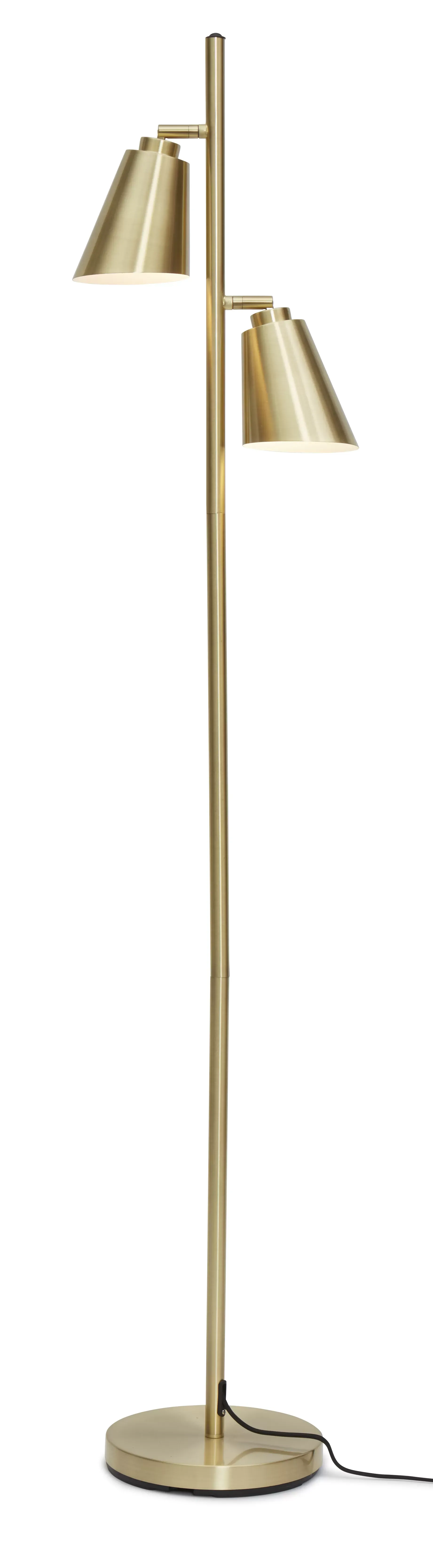 Lampadaire métal couleur or 45x25x162cm