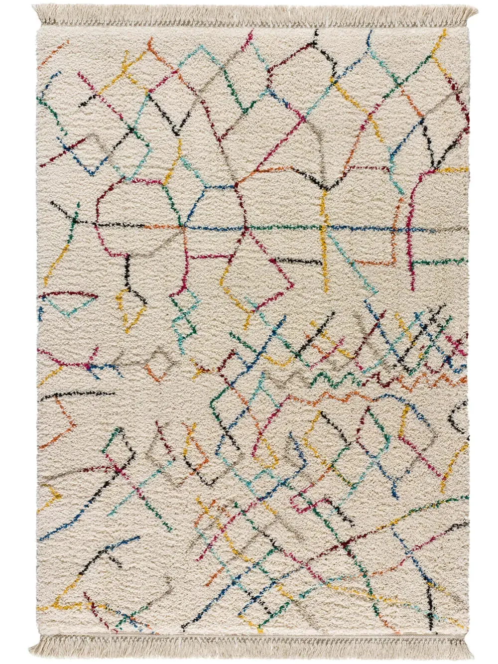 Tapis berbère crème/multicolore 135x190 cm