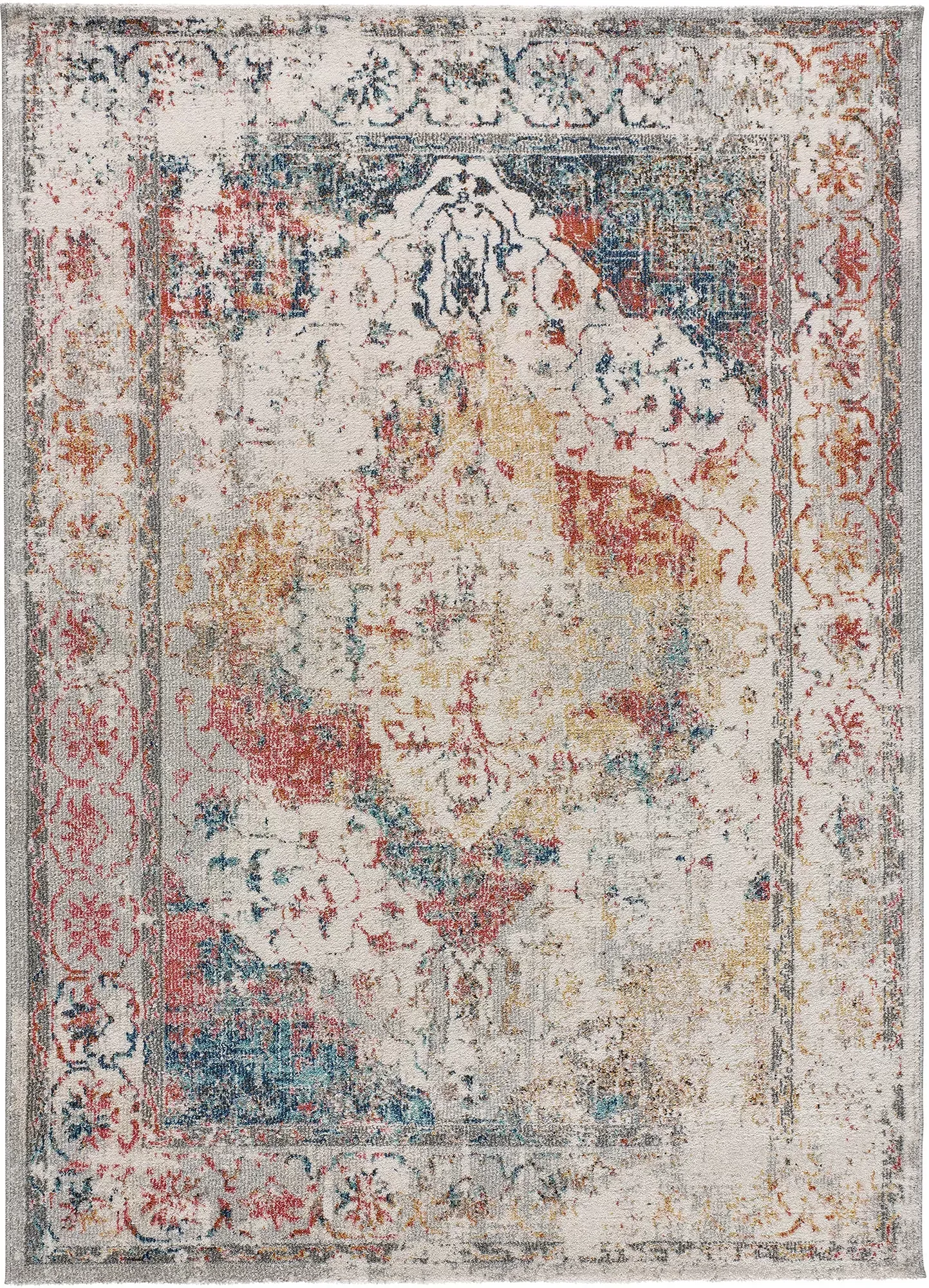 Tapis vintage gris/multicolore 80x150 cm