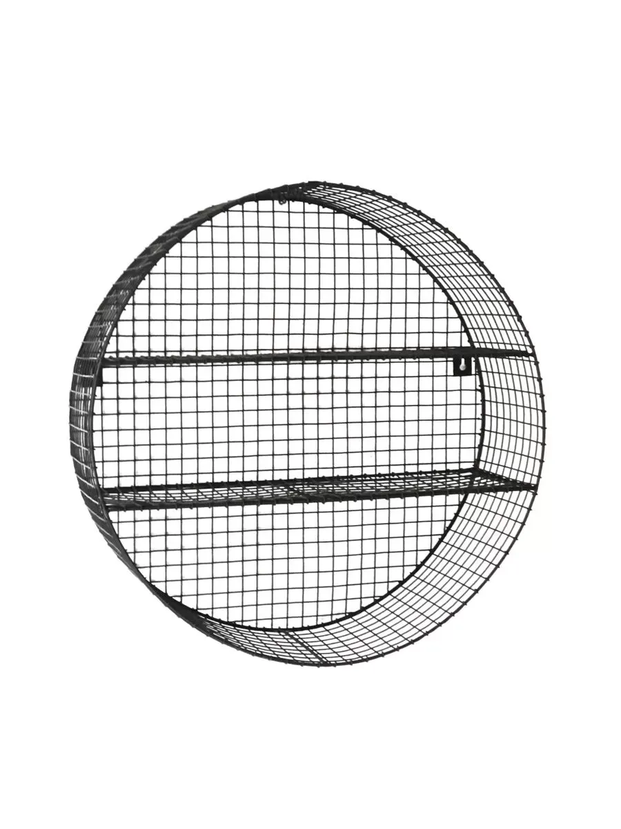 Etagère murale ronde métal grillagé