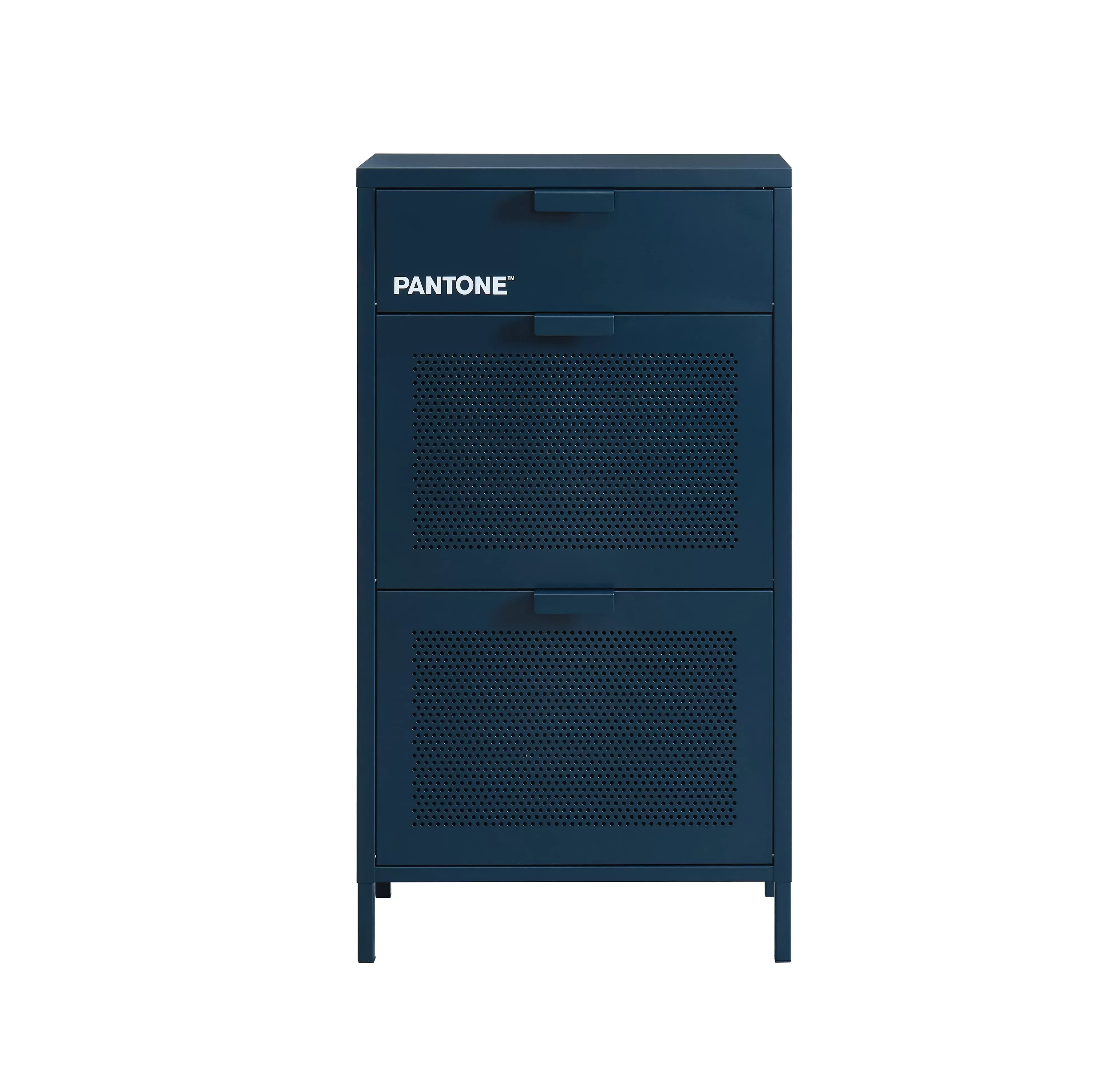 Meuble à chaussures métal bleu nuit 55cm