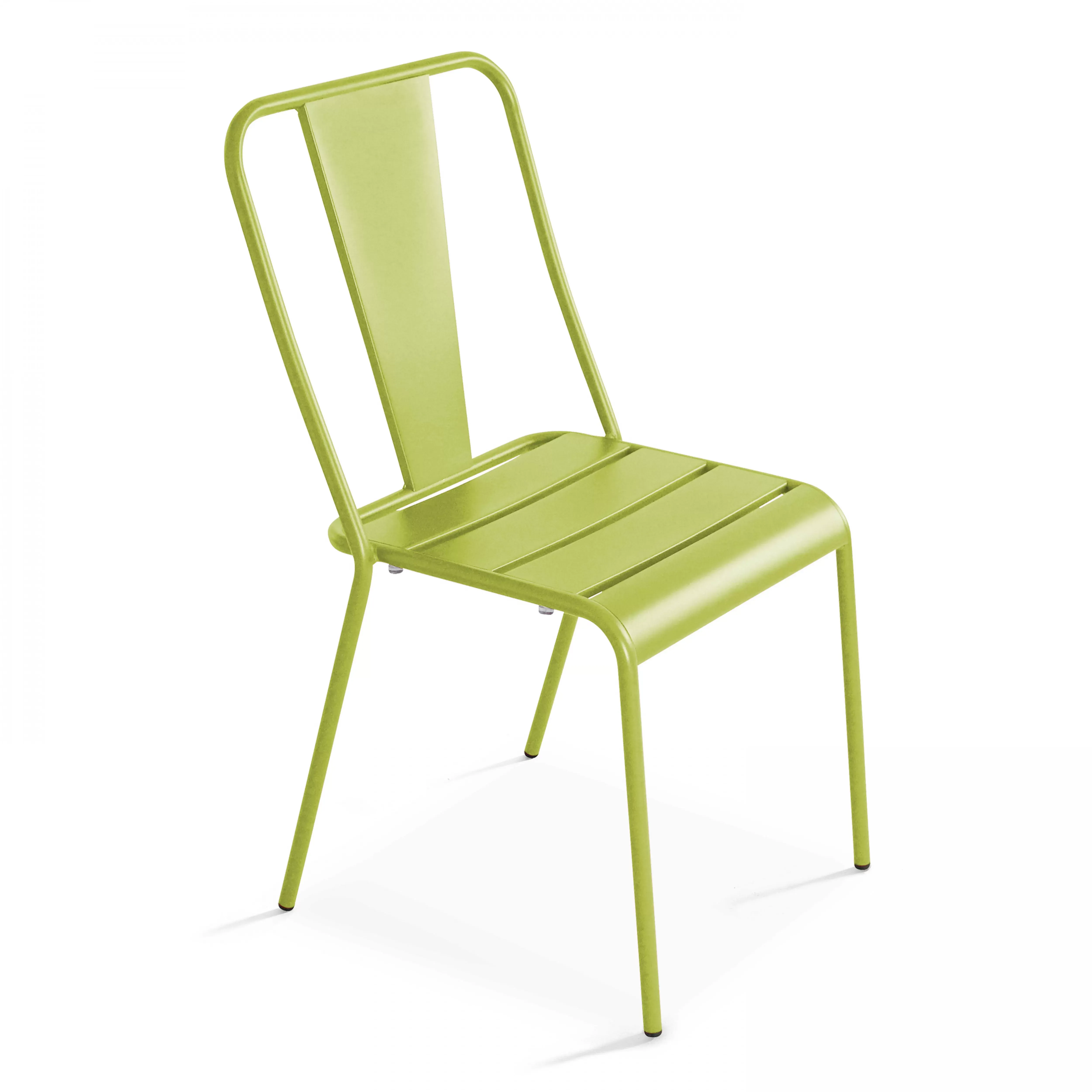 Chaise en métal bistrot vert
