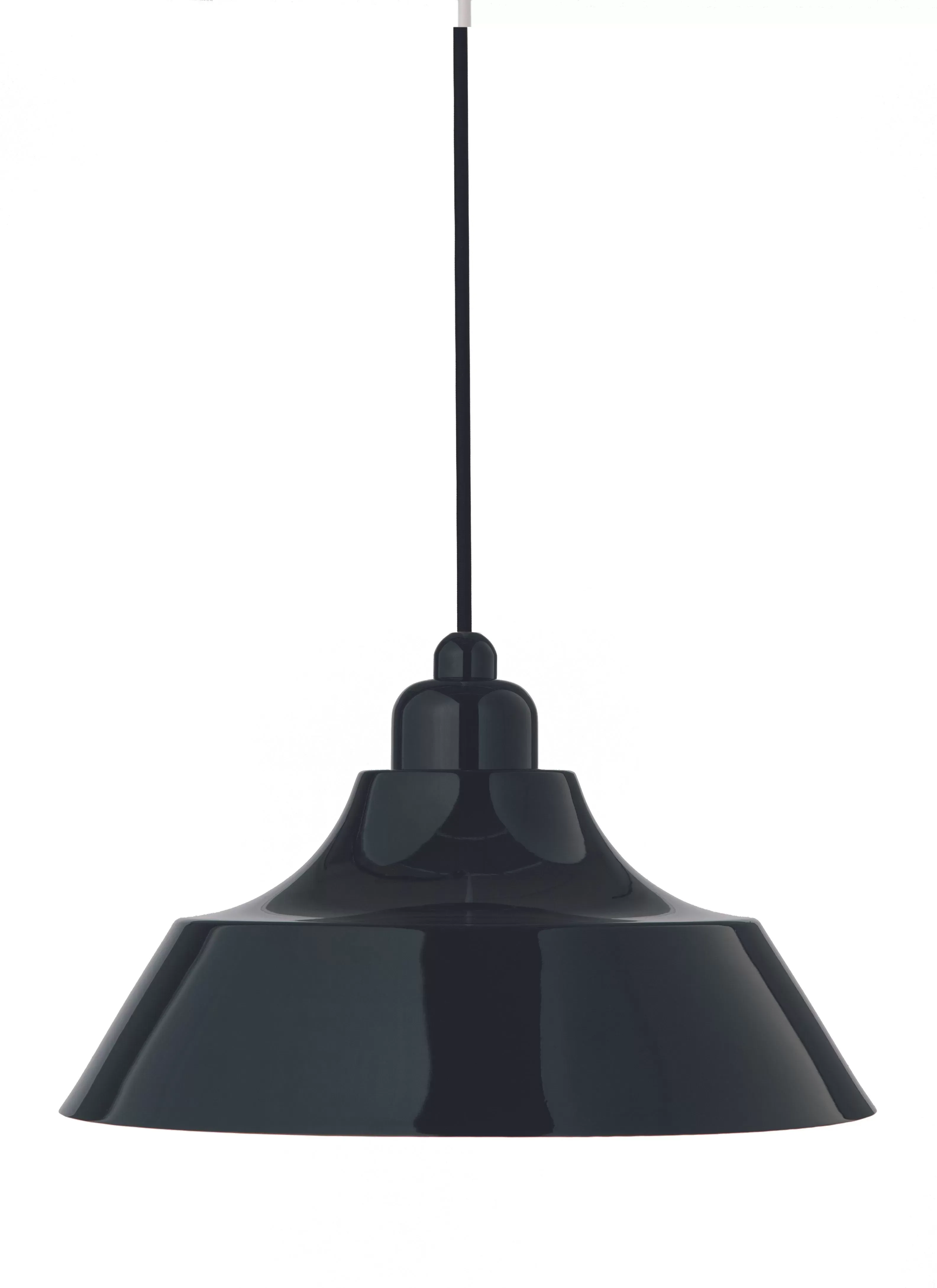 Suspension en métal noir mat et douille en porcelaine noir mat