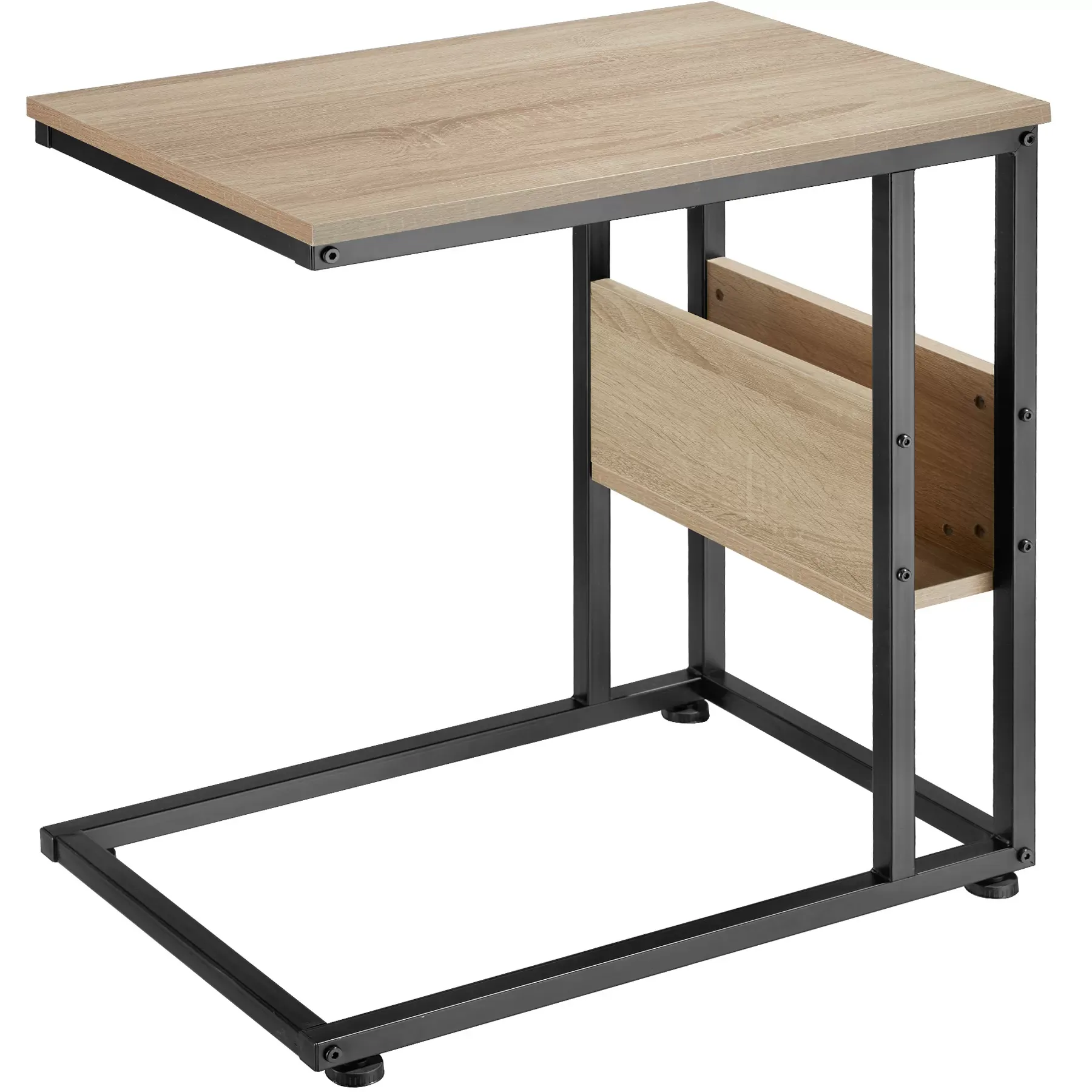 Table d'appoint Style industriel 55 x 36,5 x 60 cm bois clair
