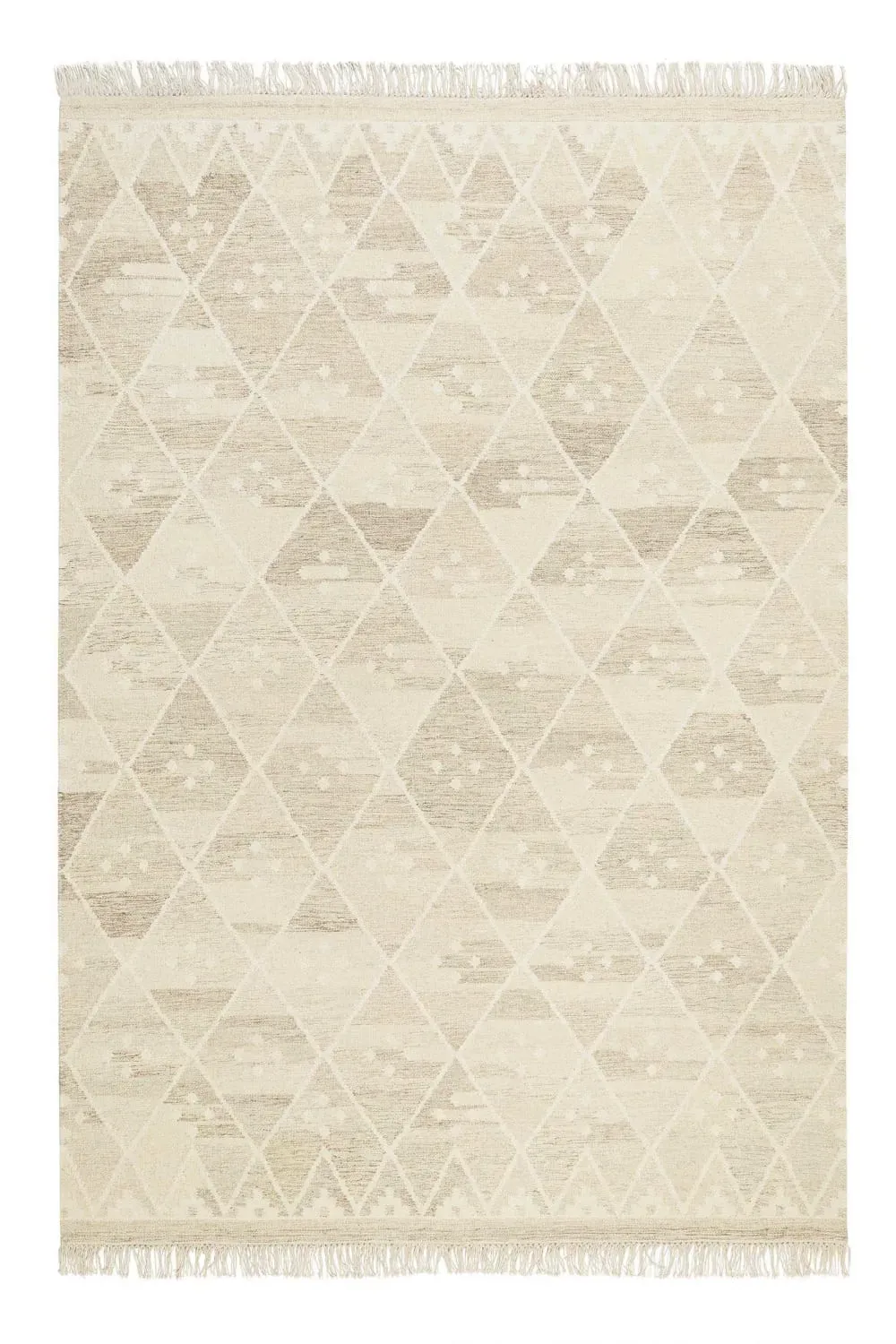 Tapis tissé main beige et tons pastels avec léger motif 160x230