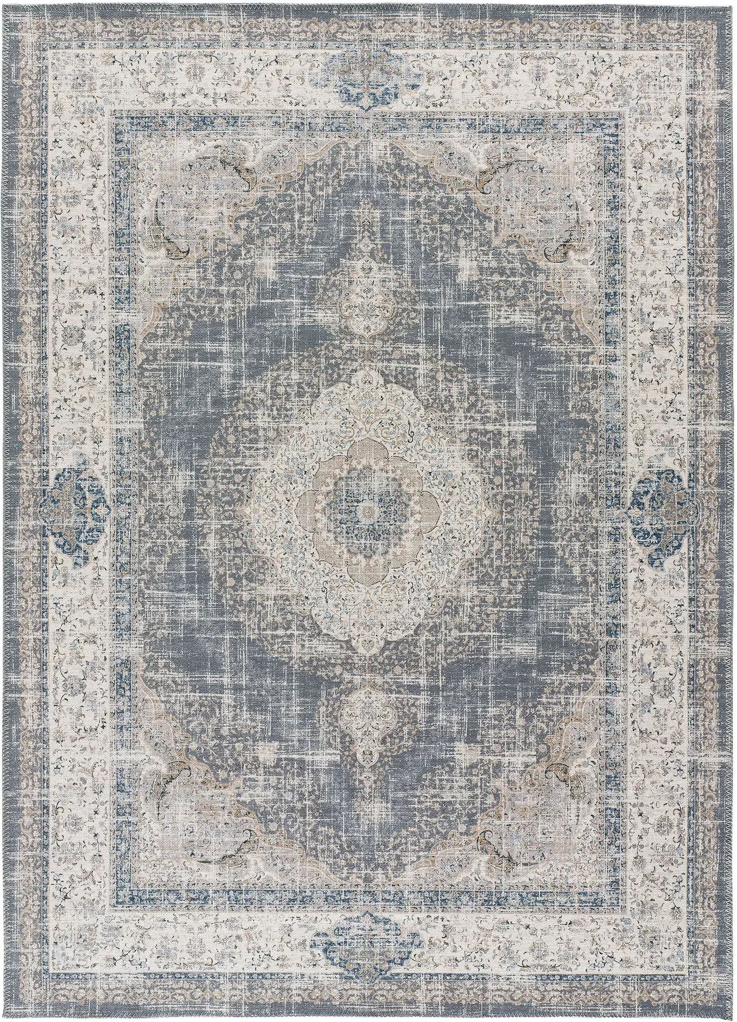 Tapis lavable vintage gris 120x170 cm