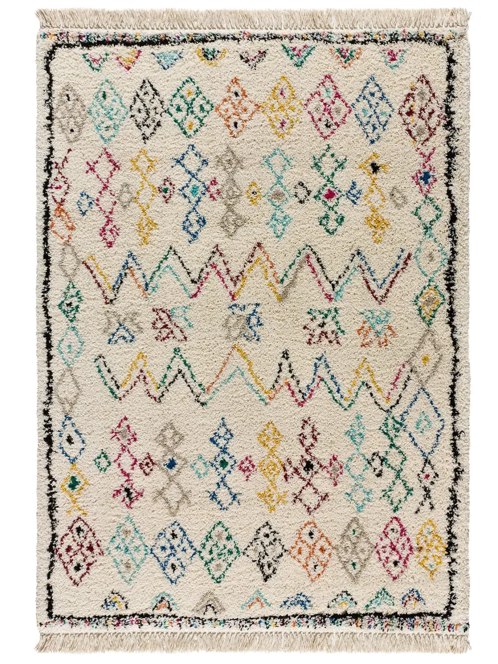 Tapis berbère crème/multicolore 135x190 cm