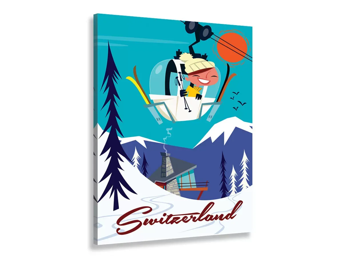 Tableau voyage en Suisse imprimé sur toile 30x45 cm