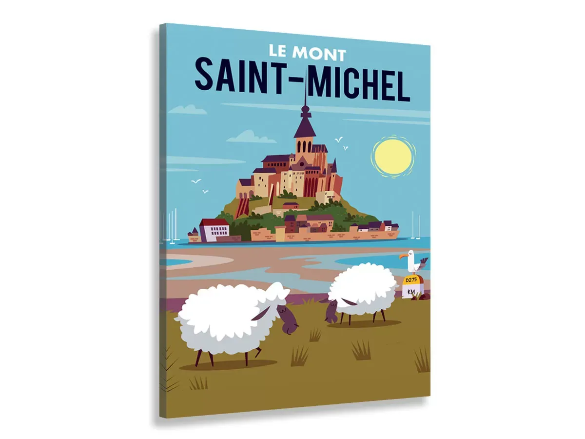 Tableau Mont Saint Michel imprimé sur toile 80x120 cm