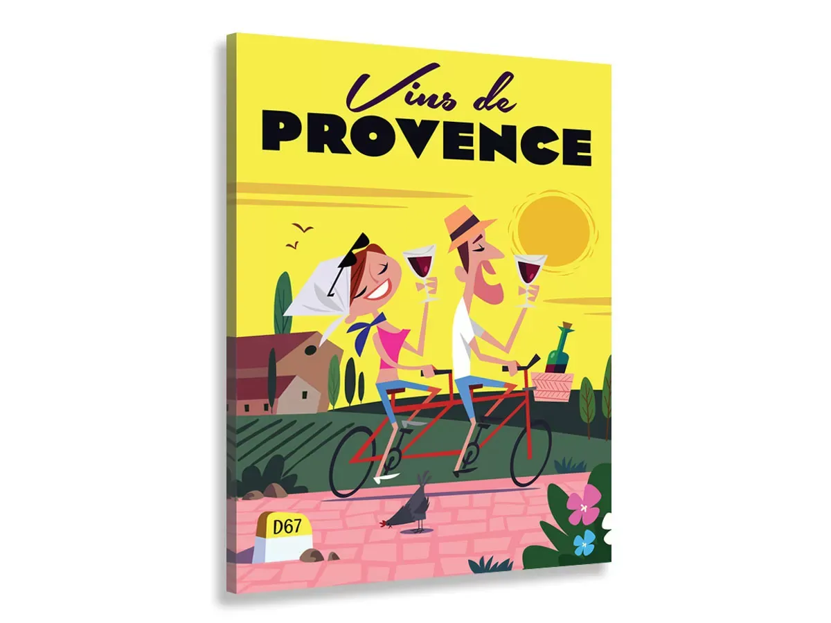 Tableau vive la provence imprimé sur toile 40x60 cm