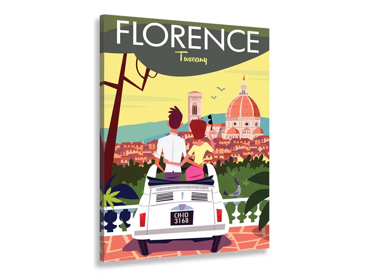 Tableau voyage à Florence imprimé sur toile 40x60 cm