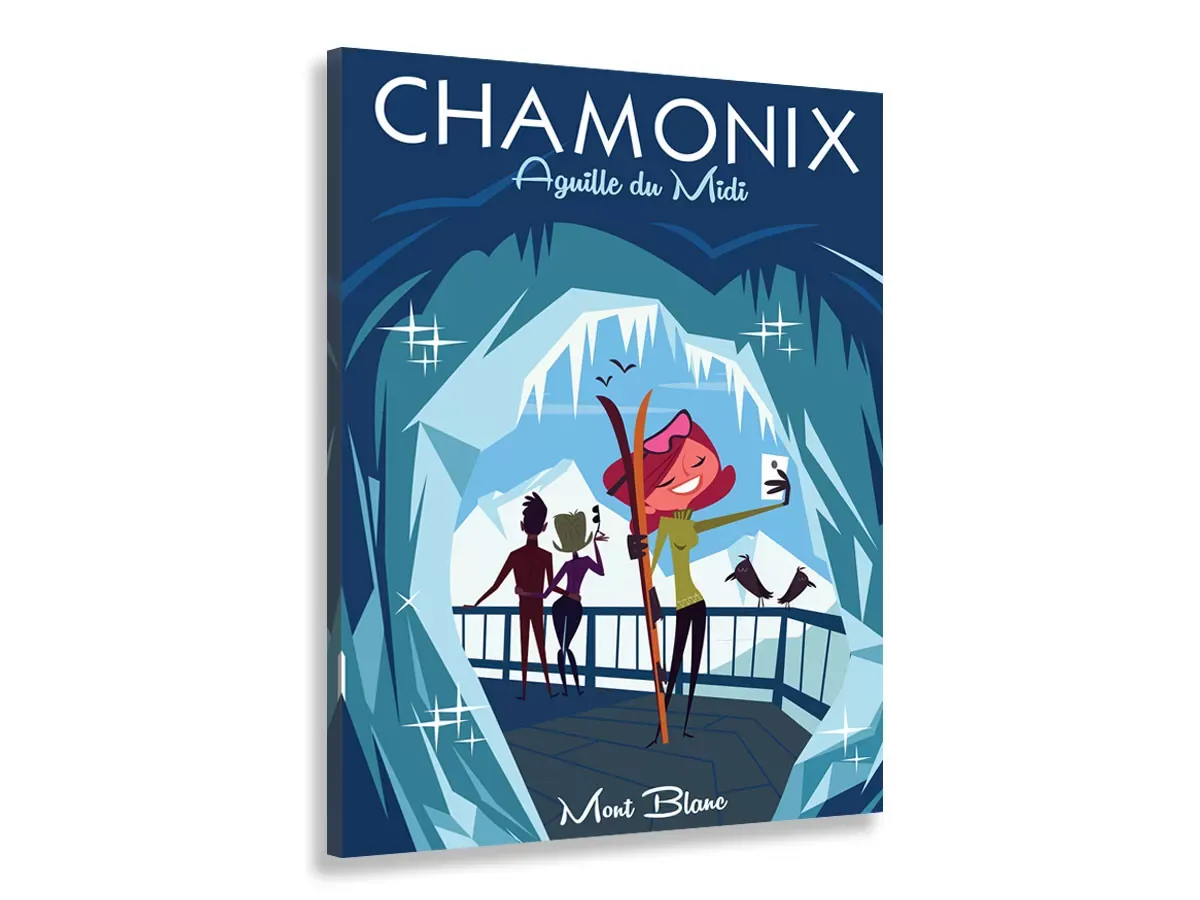 Tableau pause à l'aiguille du midi imprimé sur toile 40x60 cm