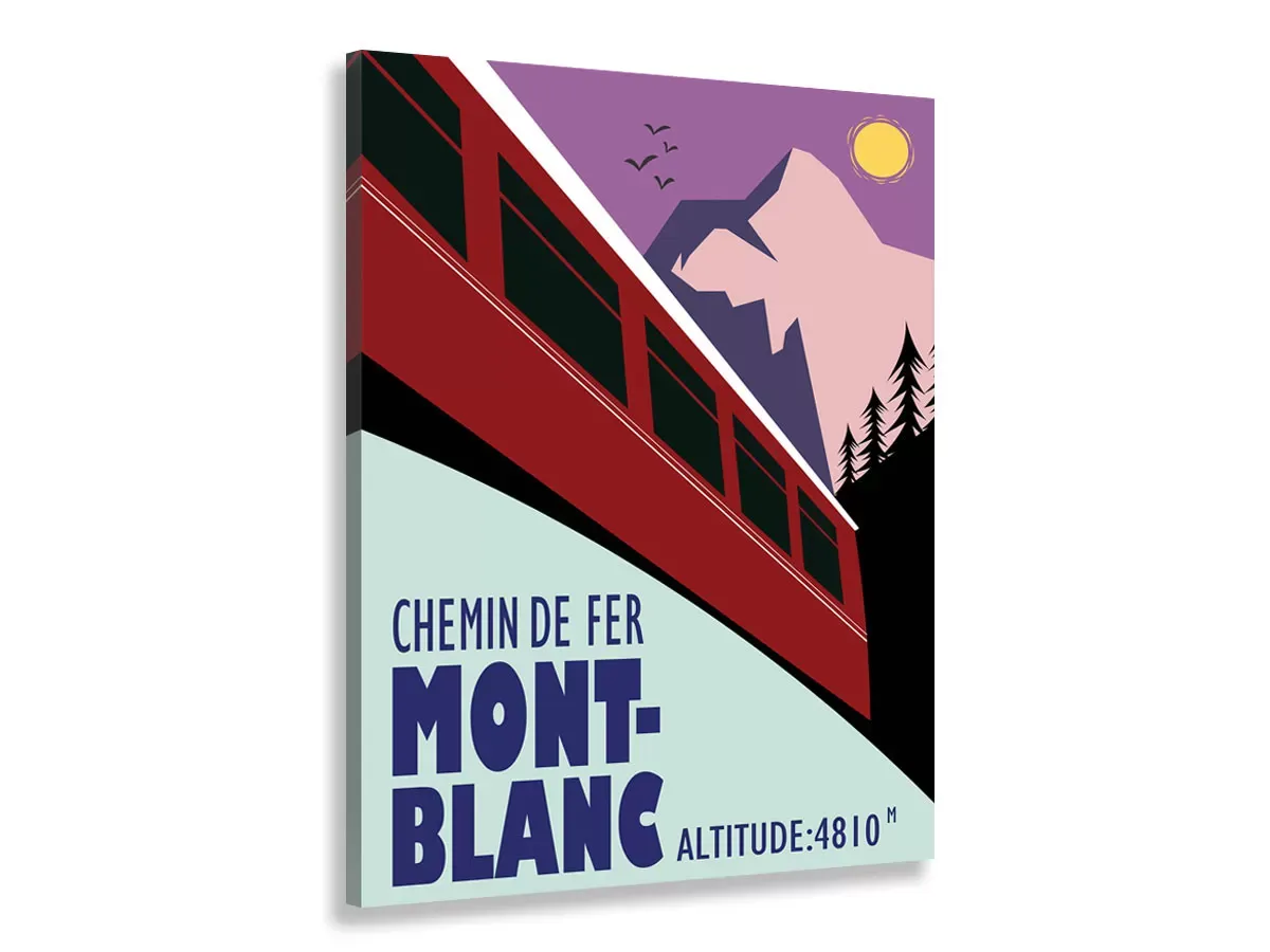 Tableau terminus Chamonix 4810m imprimé sur toile 60x90 cm