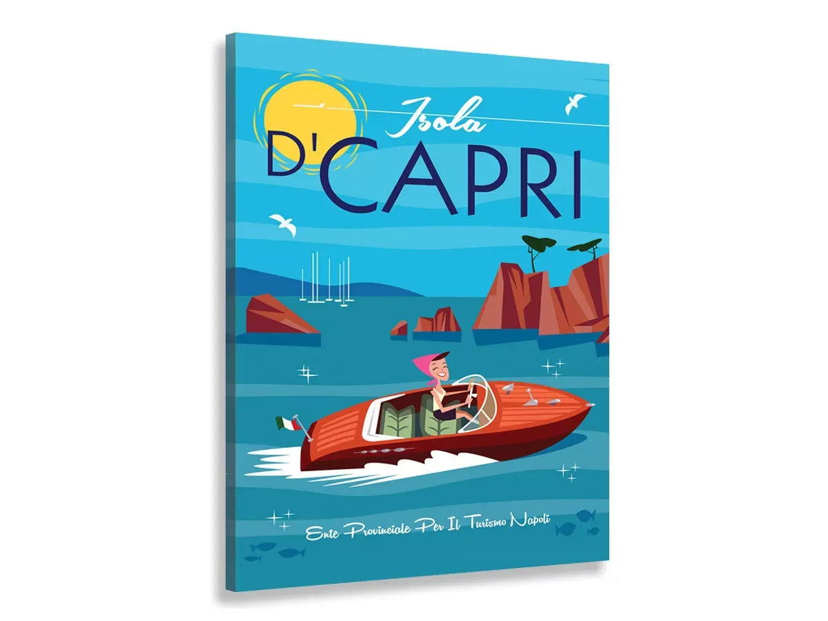 Tableau voyage à Capri imprimé sur toile 40x60 cm