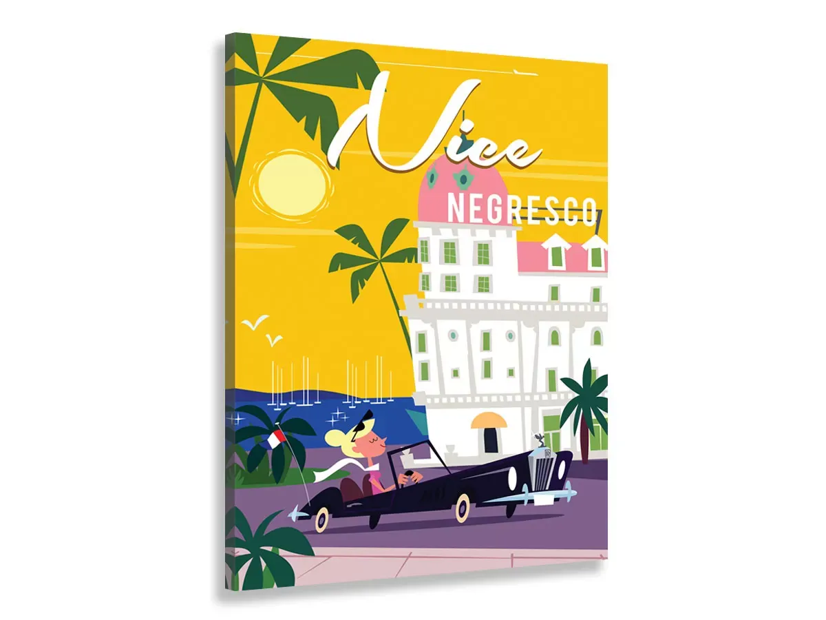 Tableau vacances à nice imprimé sur toile 60x90 cm