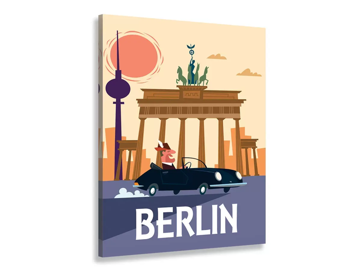 Tableau un week end à berlin imprimé sur toile 60x90 cm