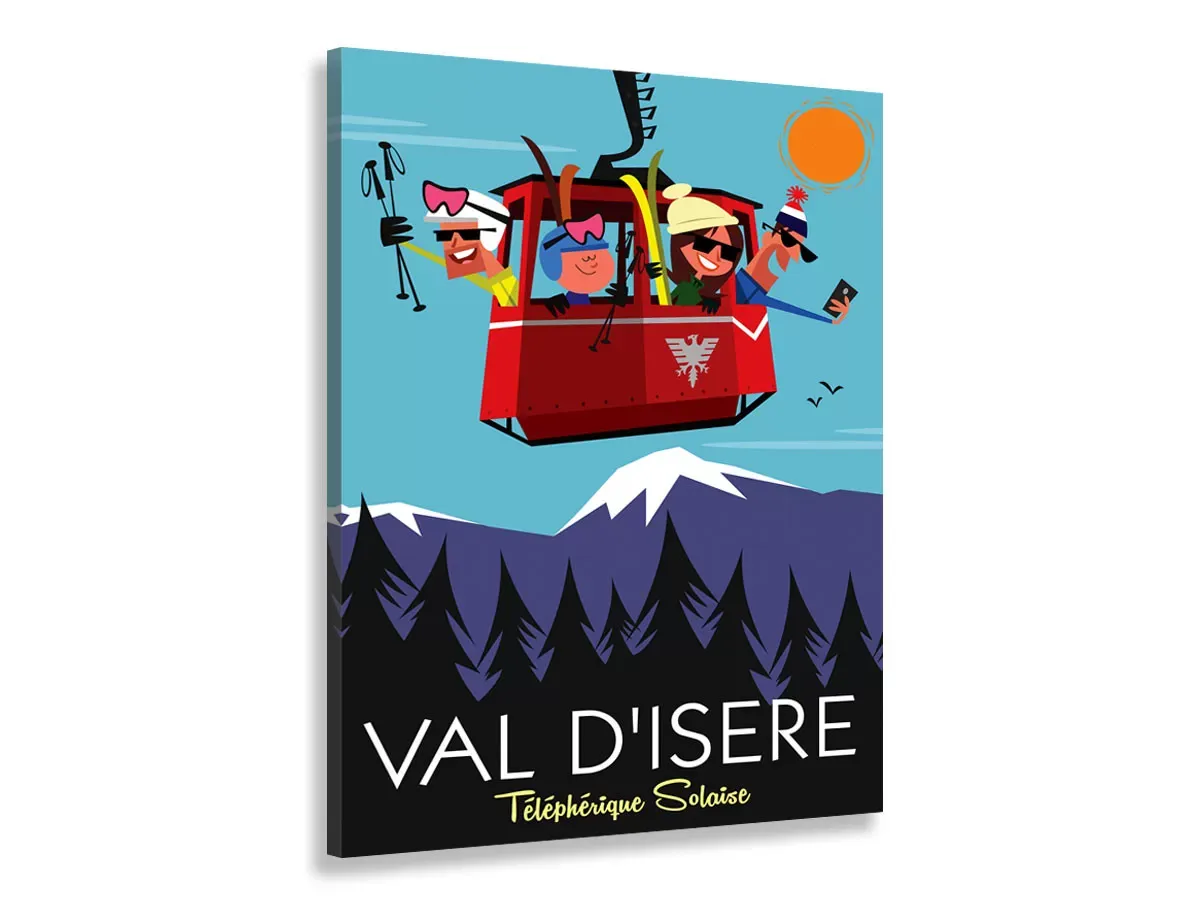 Tableau ski à Val d'isère imprimé sur toile 40x60 cm