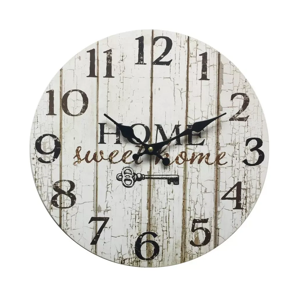 Horloge murale effet bois noir et blanc ø 33,8 cm