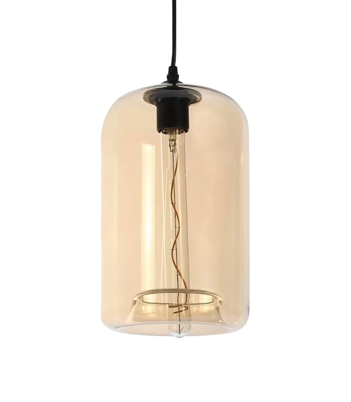 suspension en verre marron, d. 18 cm