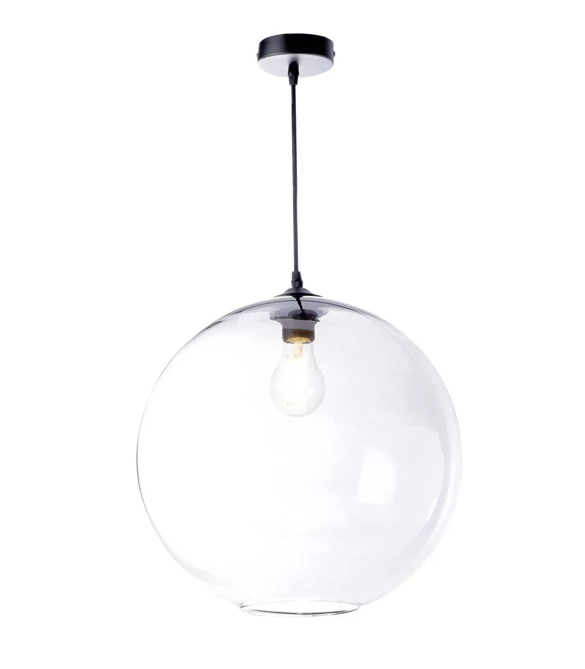 suspension en verre transparent, d. 38 cm