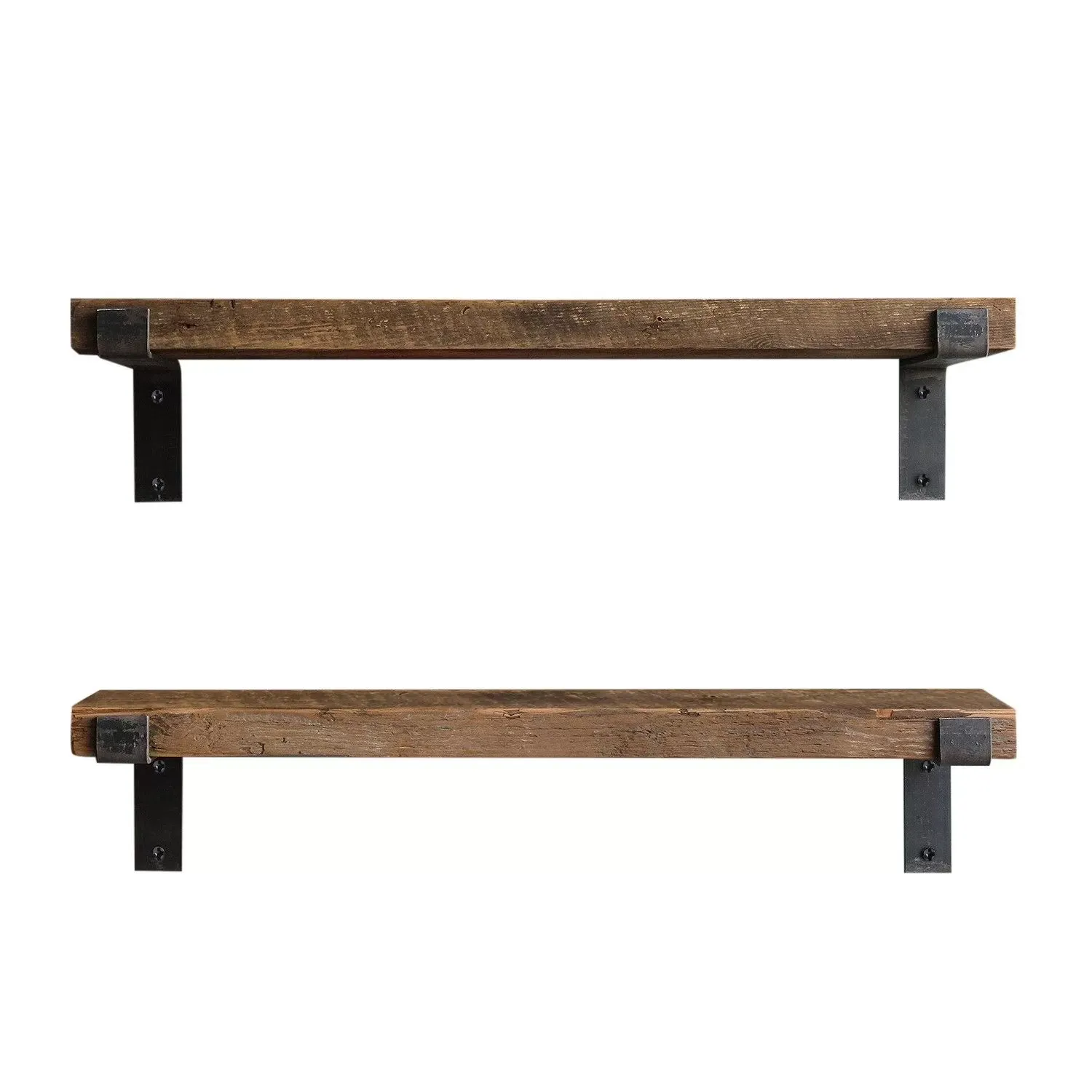 2 etagères murales design industriel lamo marron