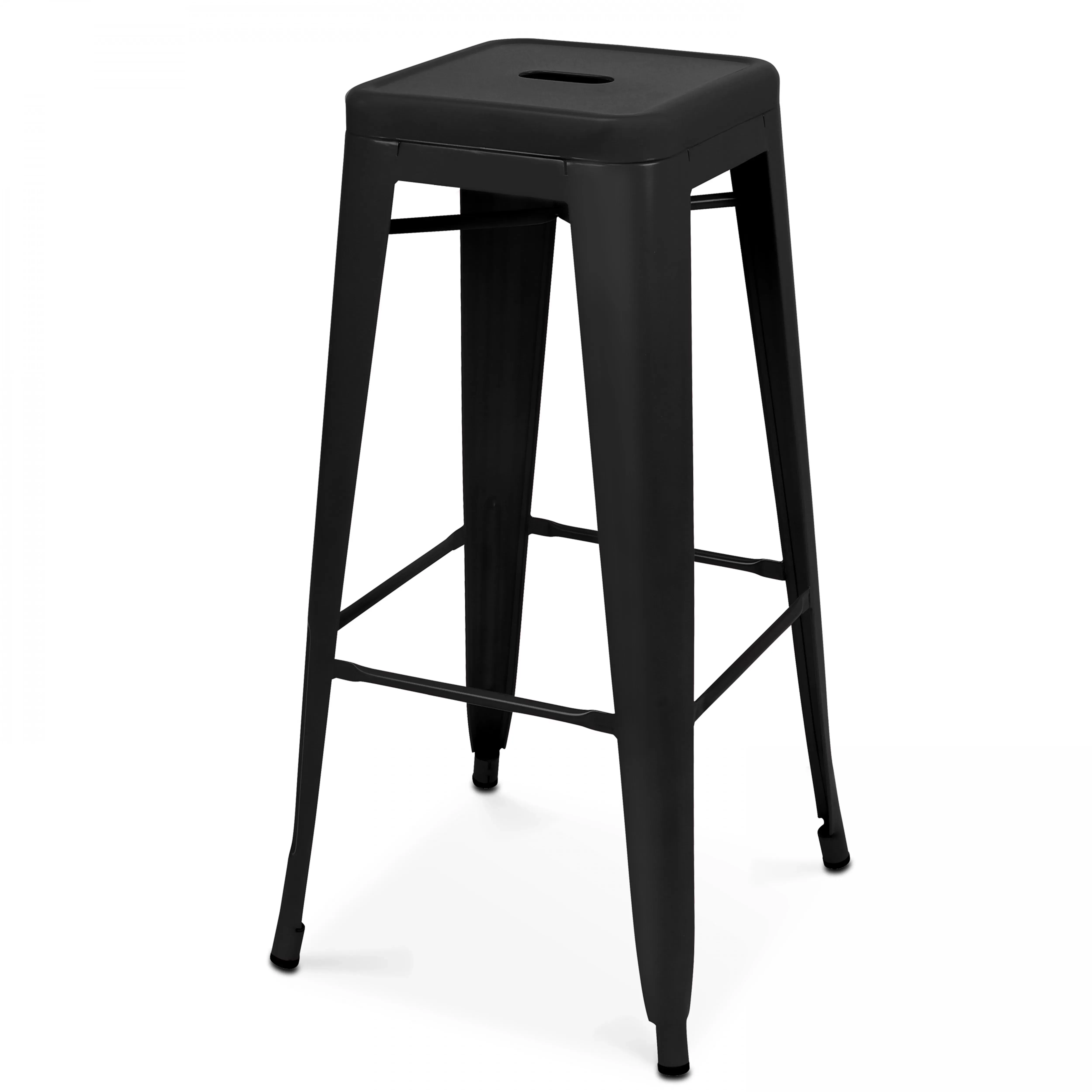 Tabouret de bar en métal noir mat