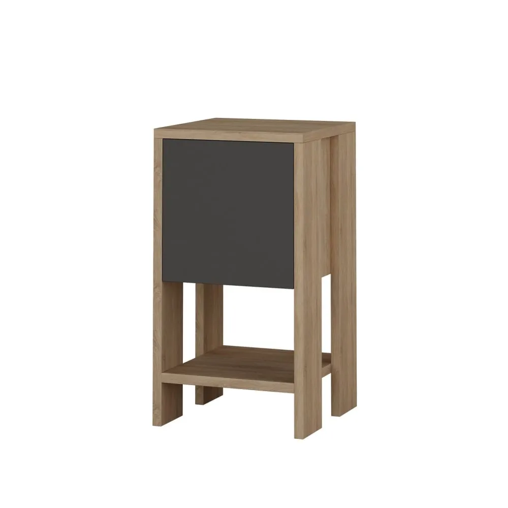 Table de chevet 1 porte design industriel beige
