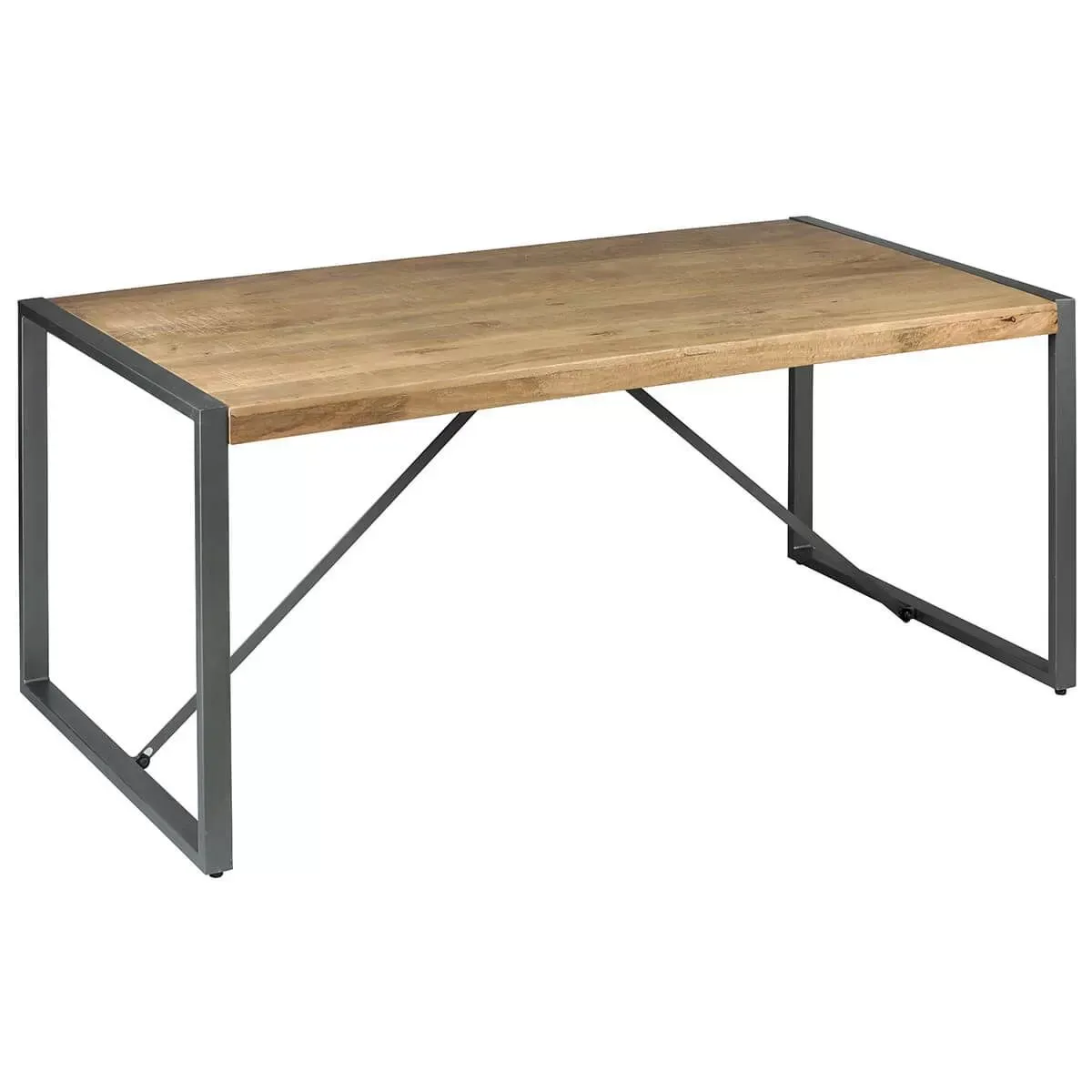 Table de repas 180cm bois et acier patiné